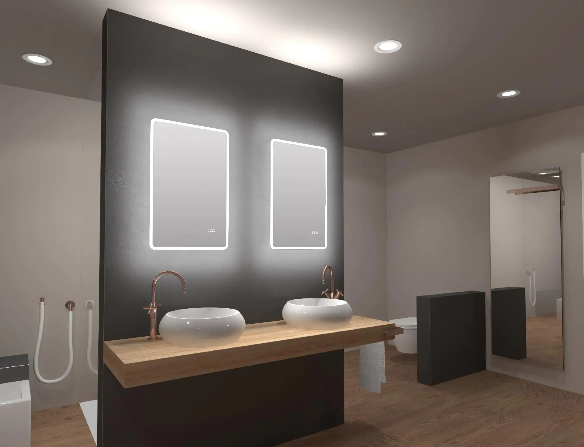 DSK LED Lichtspiegel Silver Sintra 45x70 cm