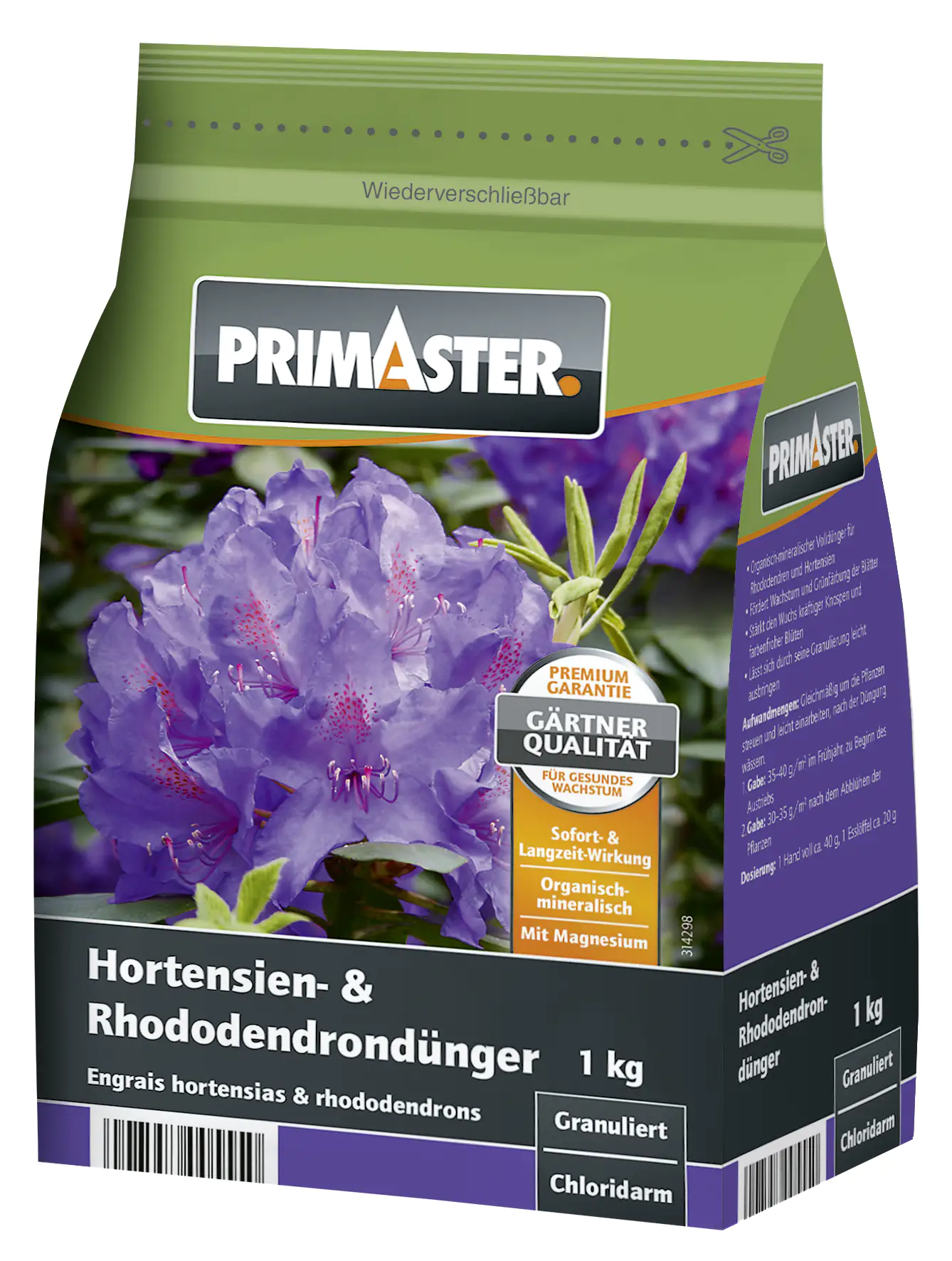 4008557005550 Primaster Gartendünger Hortensien und Rhododendron 1 kg
