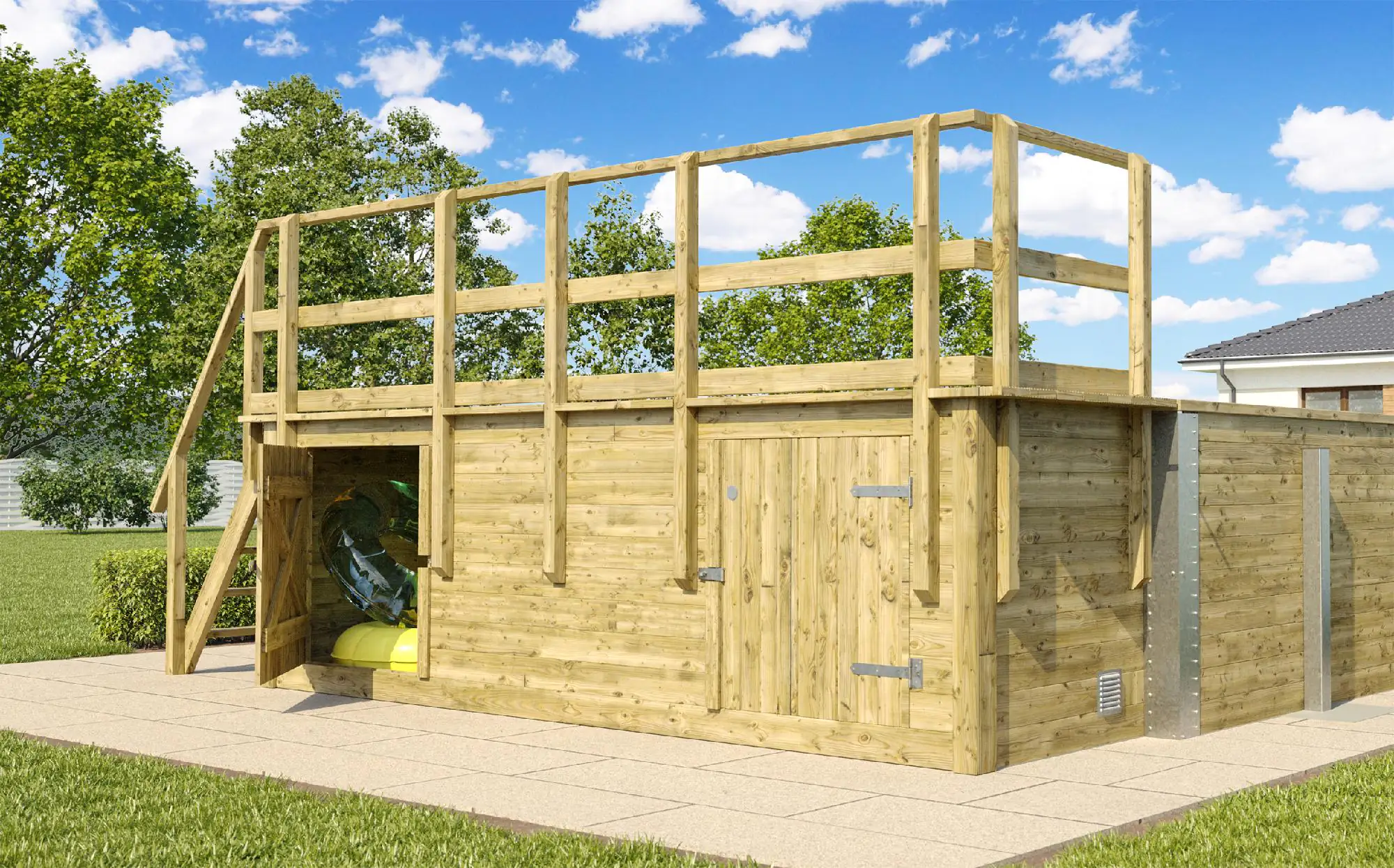 Weka Massivholzpool-Set Carrara 595 Gr. 2 636 x 400 x 116 cm inkl. Sandfilteranlage