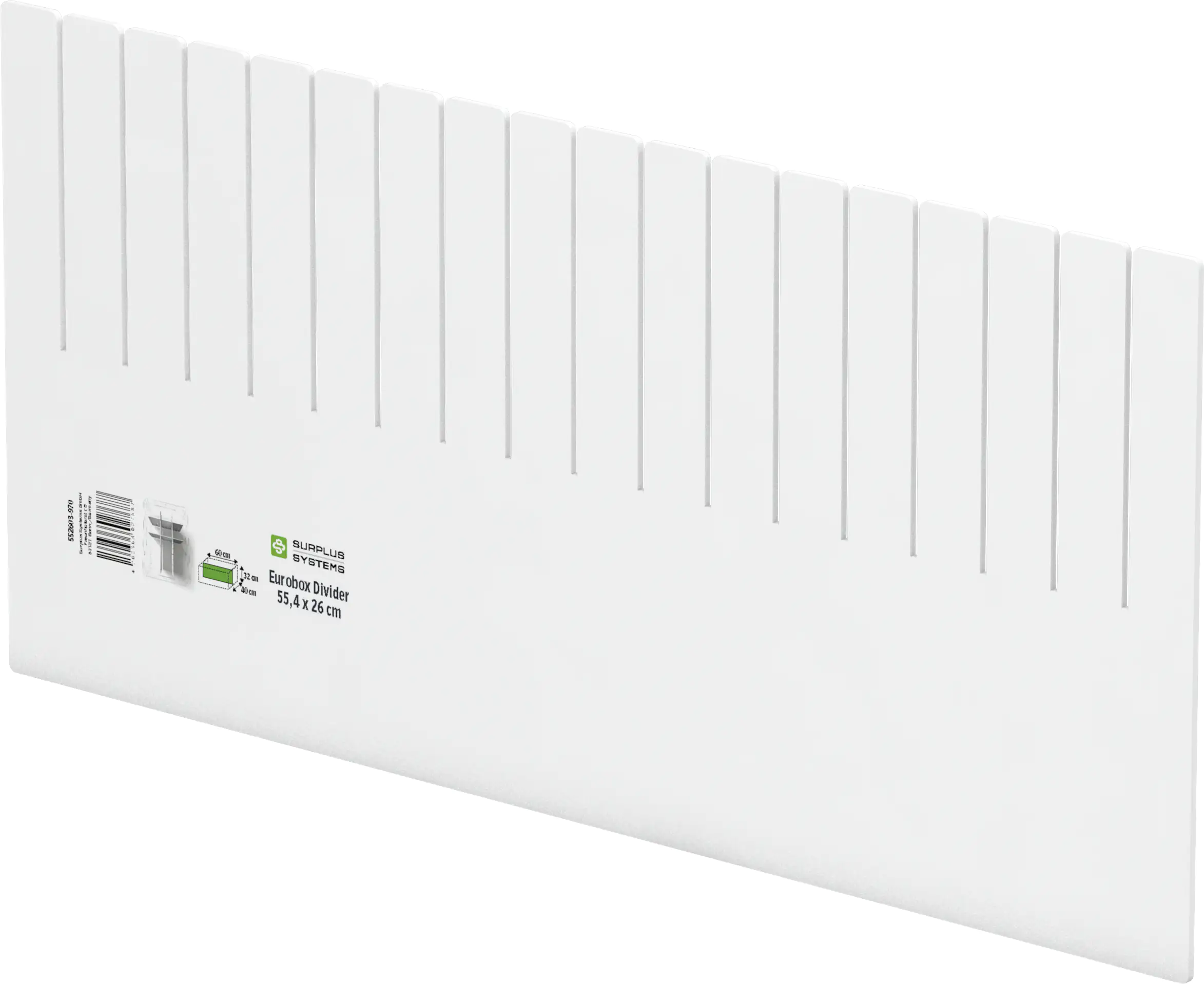 Surplus Systems Abtrenner für Eurobox 55,4 x 26 cm, weiß
