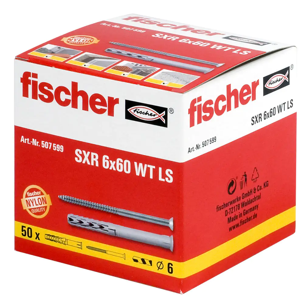 Fischer Langschaftdübel SXR 6.0 x 60 mm - 50 Stück