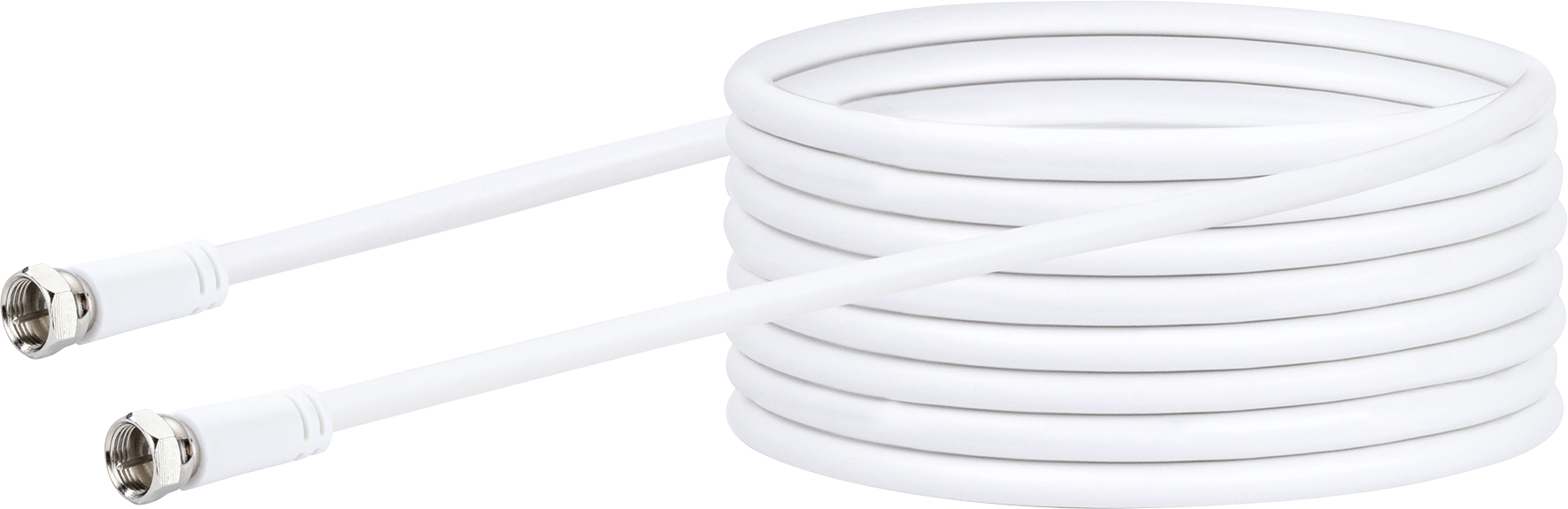 Schwaiger SAT Anschlusskabel KVCHQ100 532 (90dB) weiß, 10,0m, 1x F Stecker / 1x F Stecker