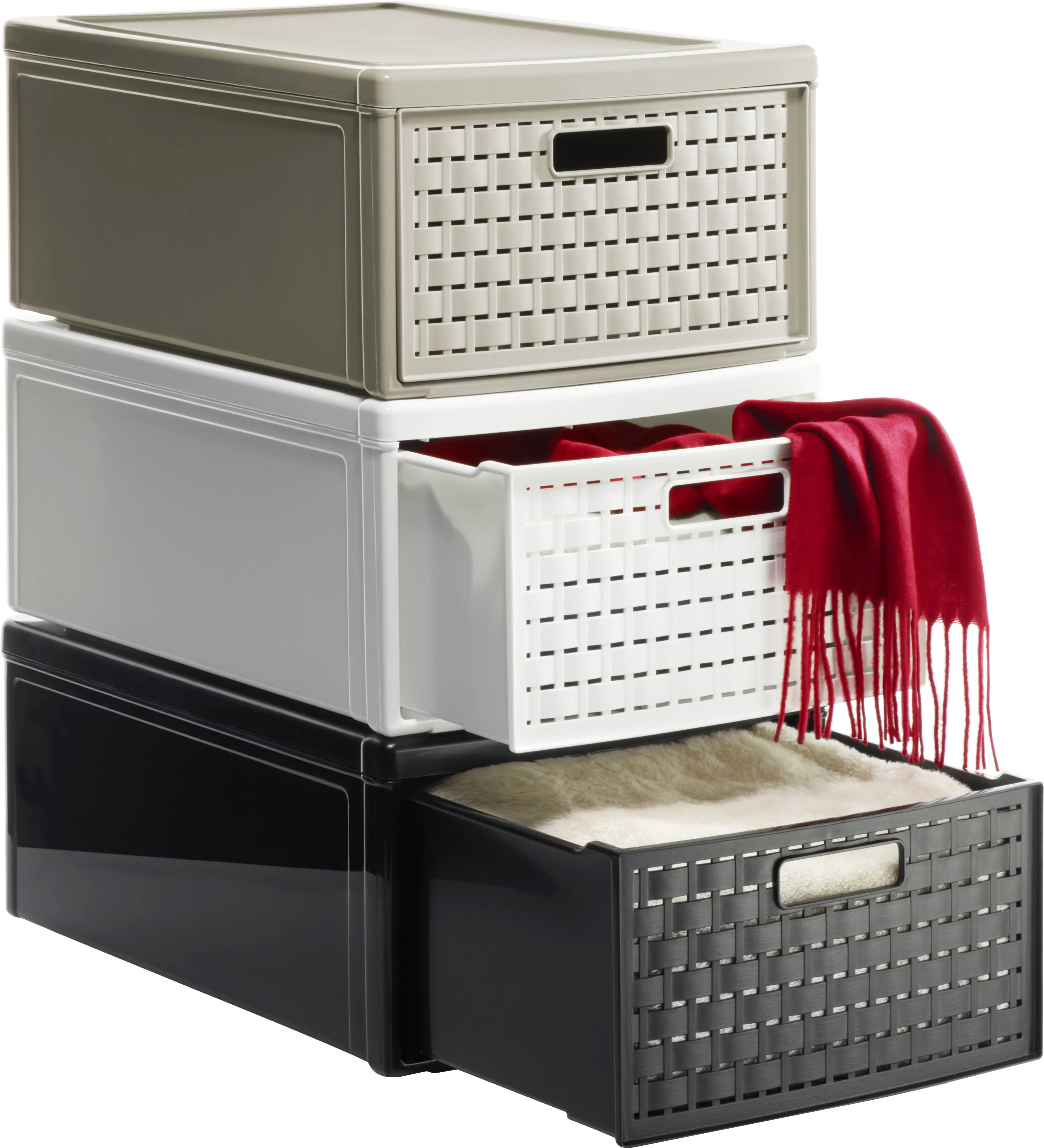 Rotho Schubladenbox Country klein, 8,3 L cappuccino