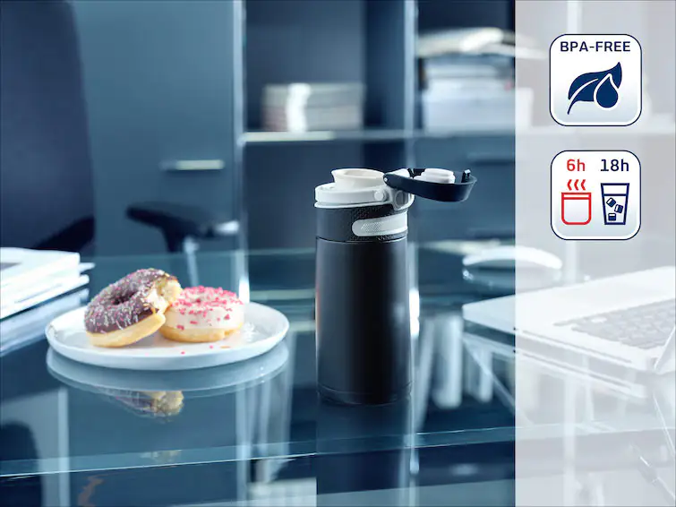 Leifheit Thermobecher Flip 350 ml schwarz