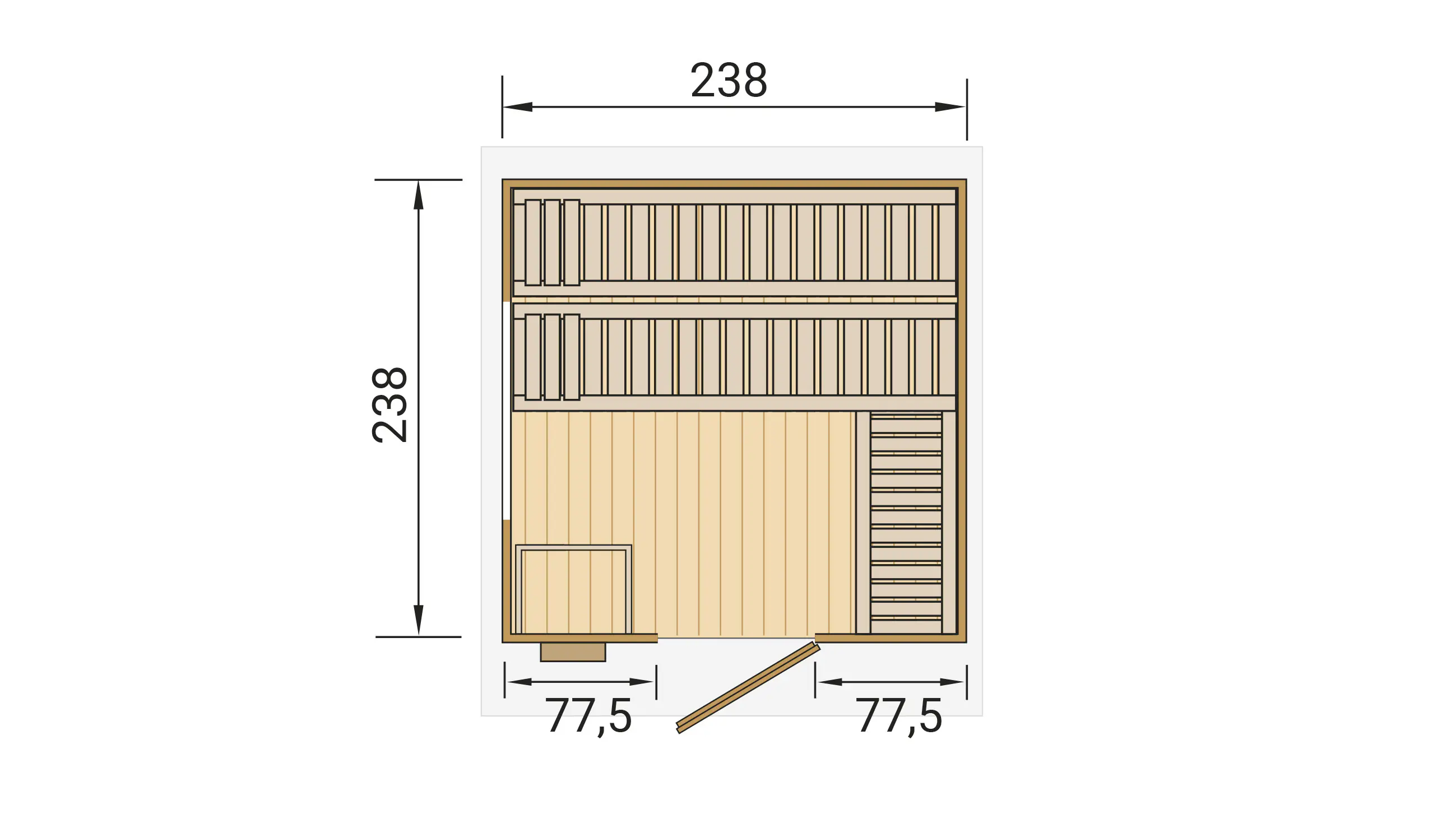 Weka Gartensauna Kuopio 5,66 m² natur