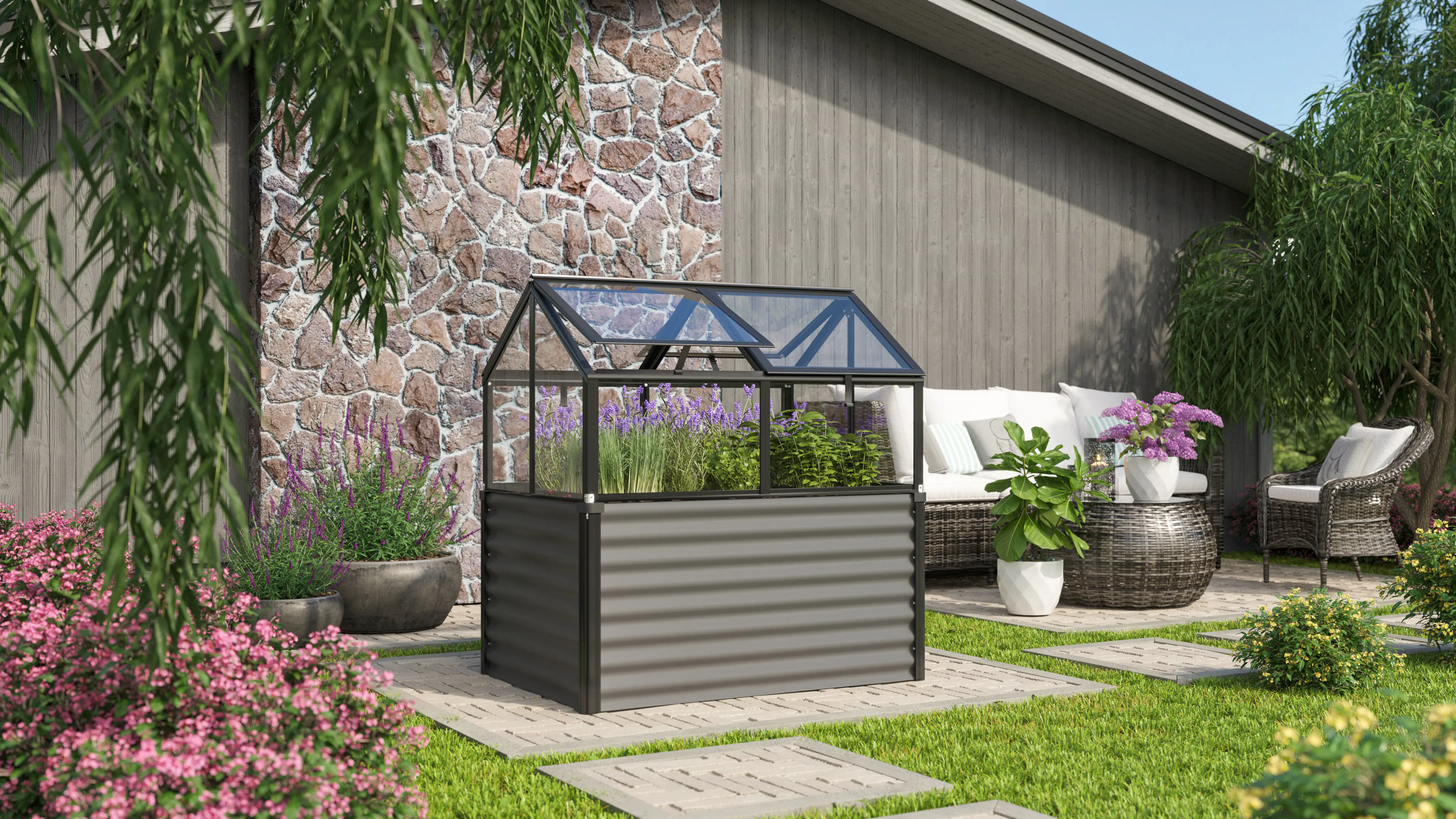 Vitavia Hochfrühbeet Zola 89 x 127 x 135 cm 4 mm HPK