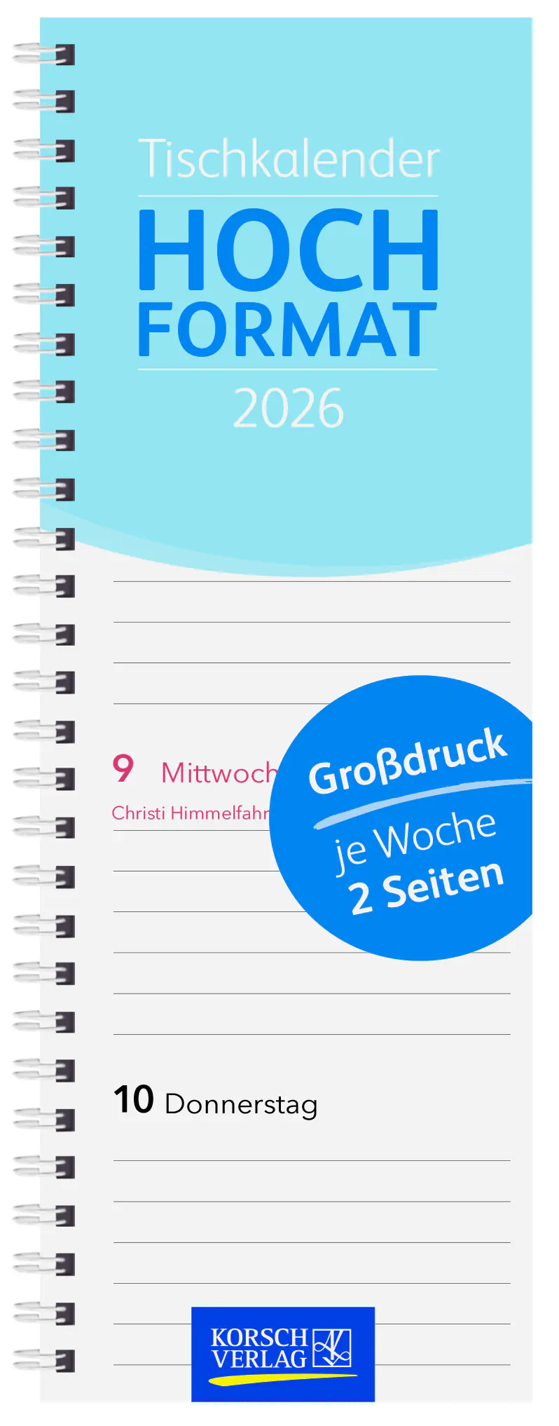 Korsch Tischkalender Professional Colourlux Großdruck 2026