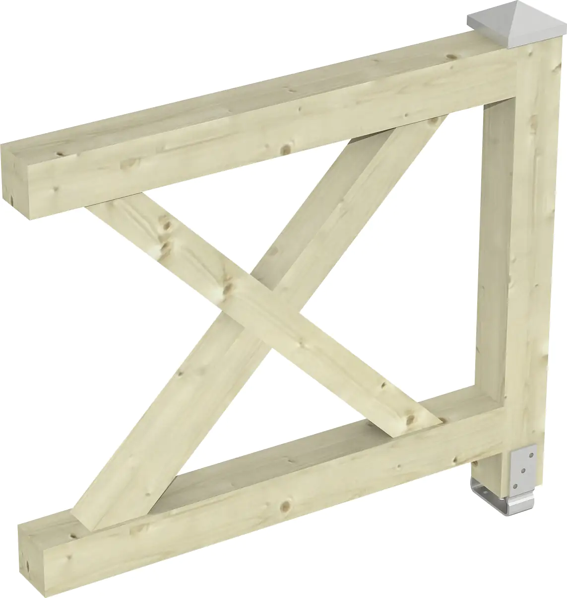 SKAN HOLZ Brüstung Andreaskreuz 108 x 84 cm, Fichte, natur