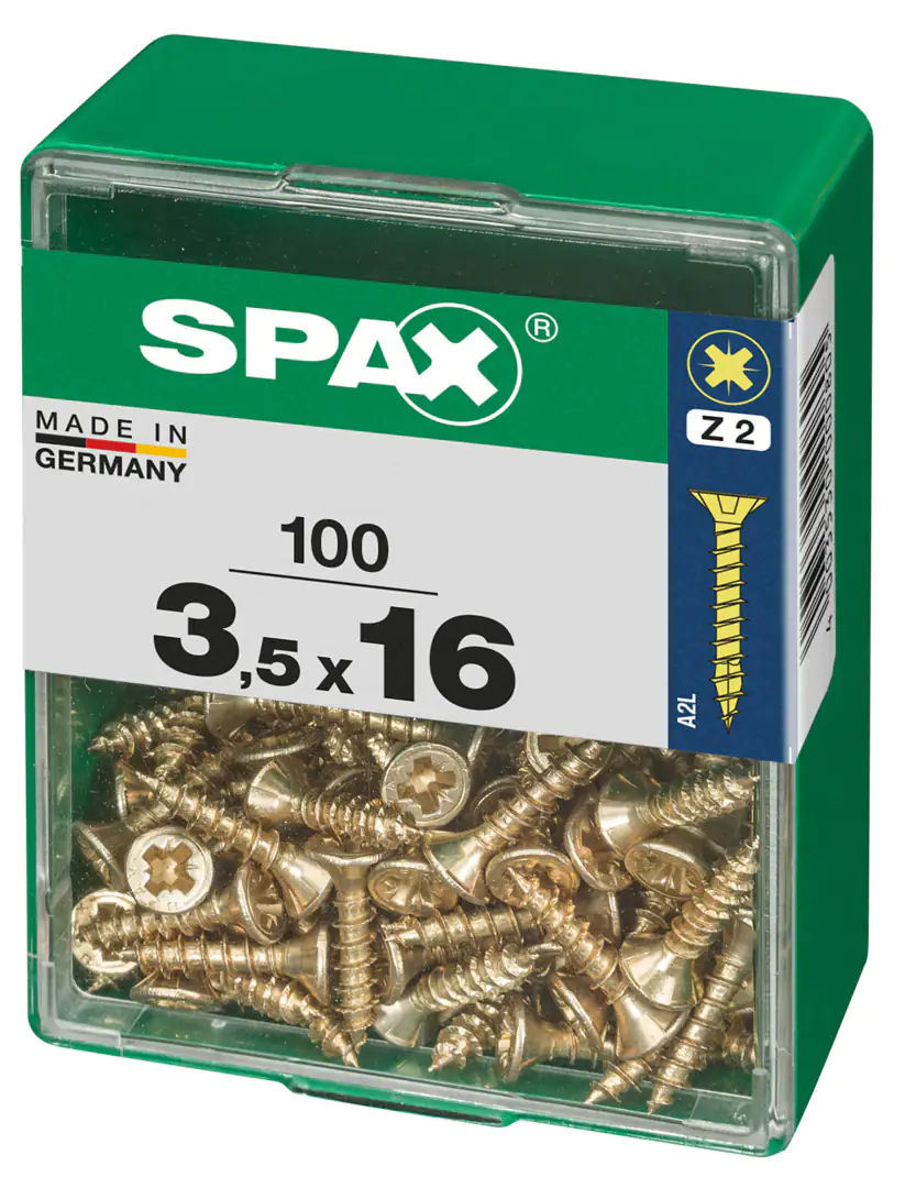 Spax Universalschrauben 3.5 x 16 mm PZ 2 Senkkopf - 100 Stk.