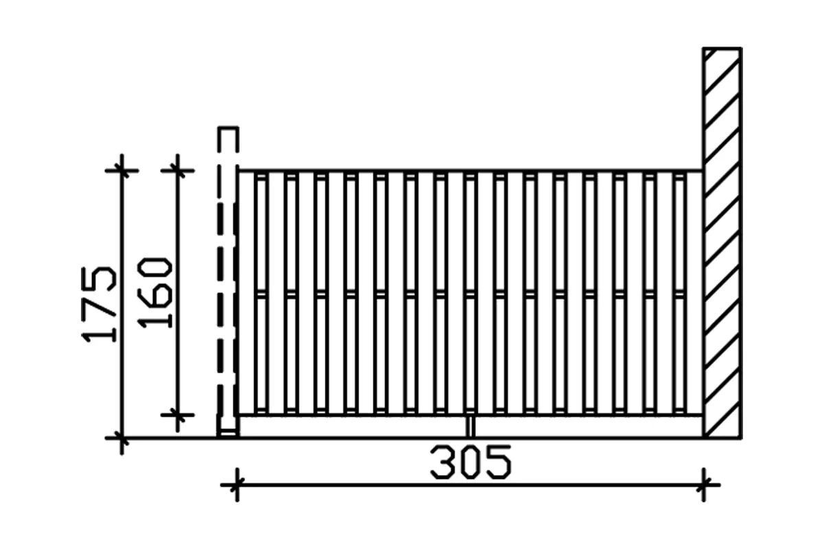 SKAN HOLZ Seitenwand Deckelschalung 305 x 160 cm Douglasie