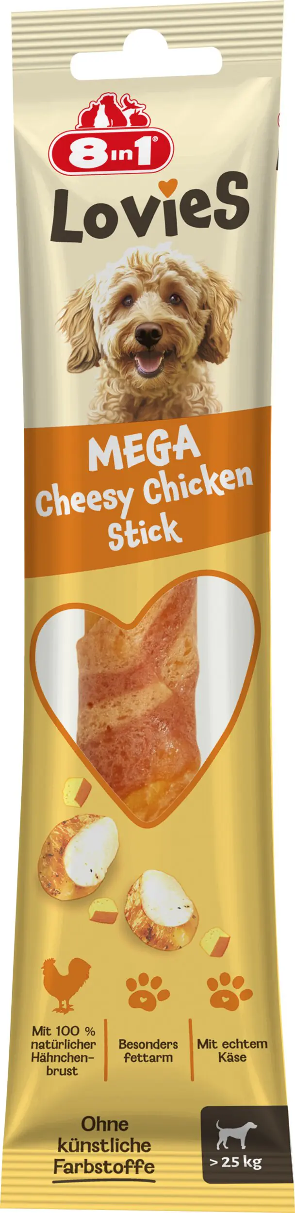 8in1 Hundeleckerli Lovies 110 g Hühnchen-Käsestick