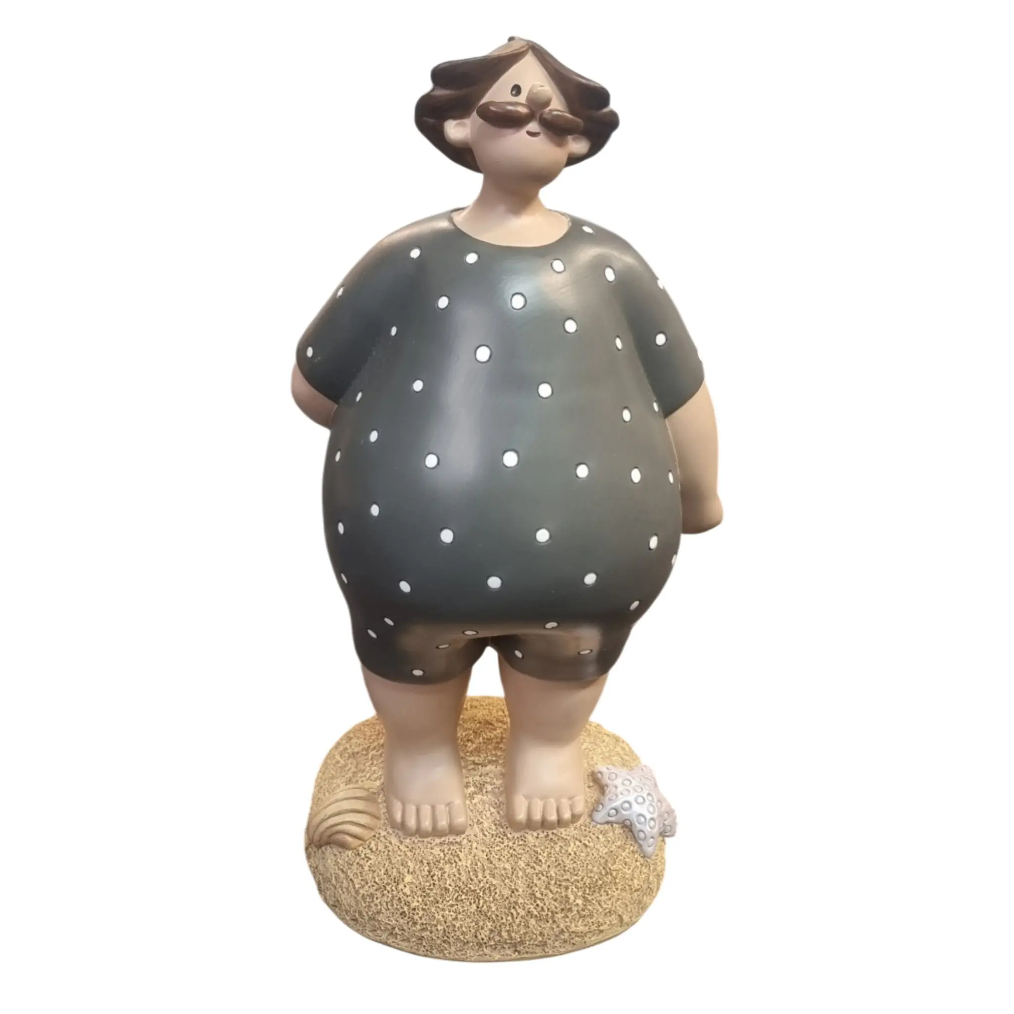 Dekofigur Bademann 48 x 26,5 cm grau