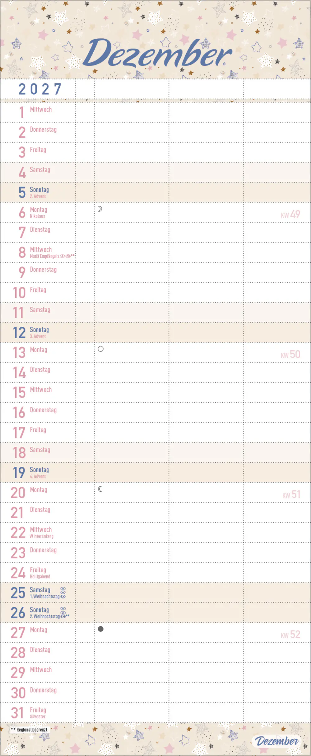 Korsch Kalender Familientimer Wir planen das! 2027