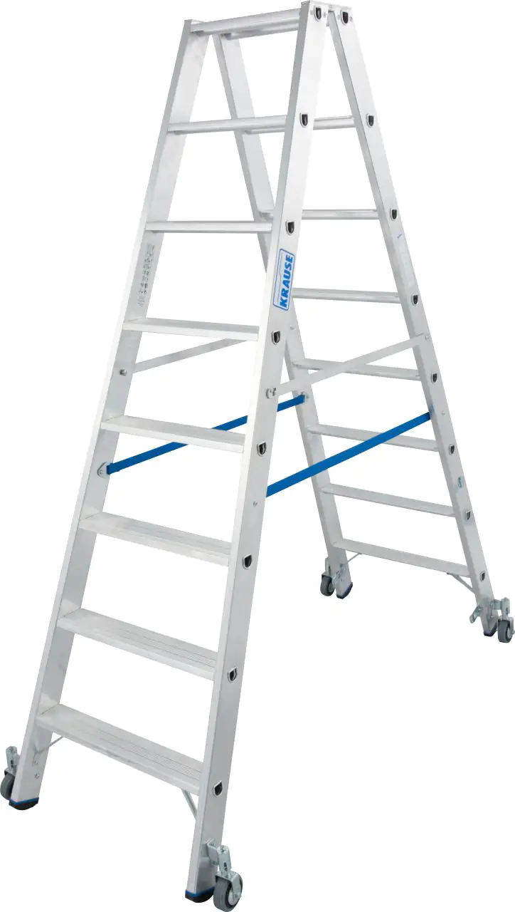 4009199124869_1 krause Aluminium-Doppelleiter STABILO fahrbar 3,40 m
