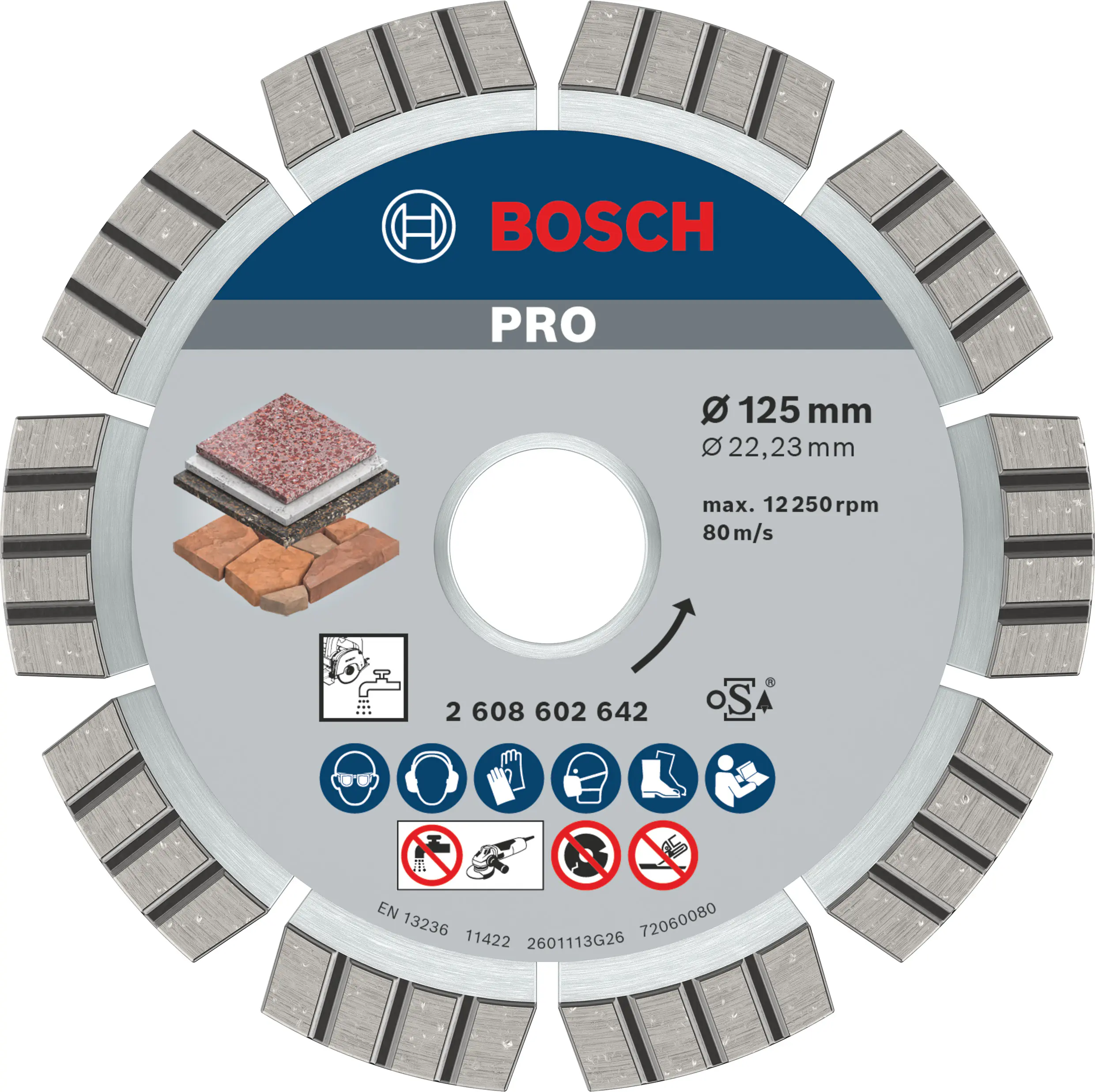 Bosch PRO Multi Material Diamanttrennscheibe, 125 x 22,23 x 2,2  mm
