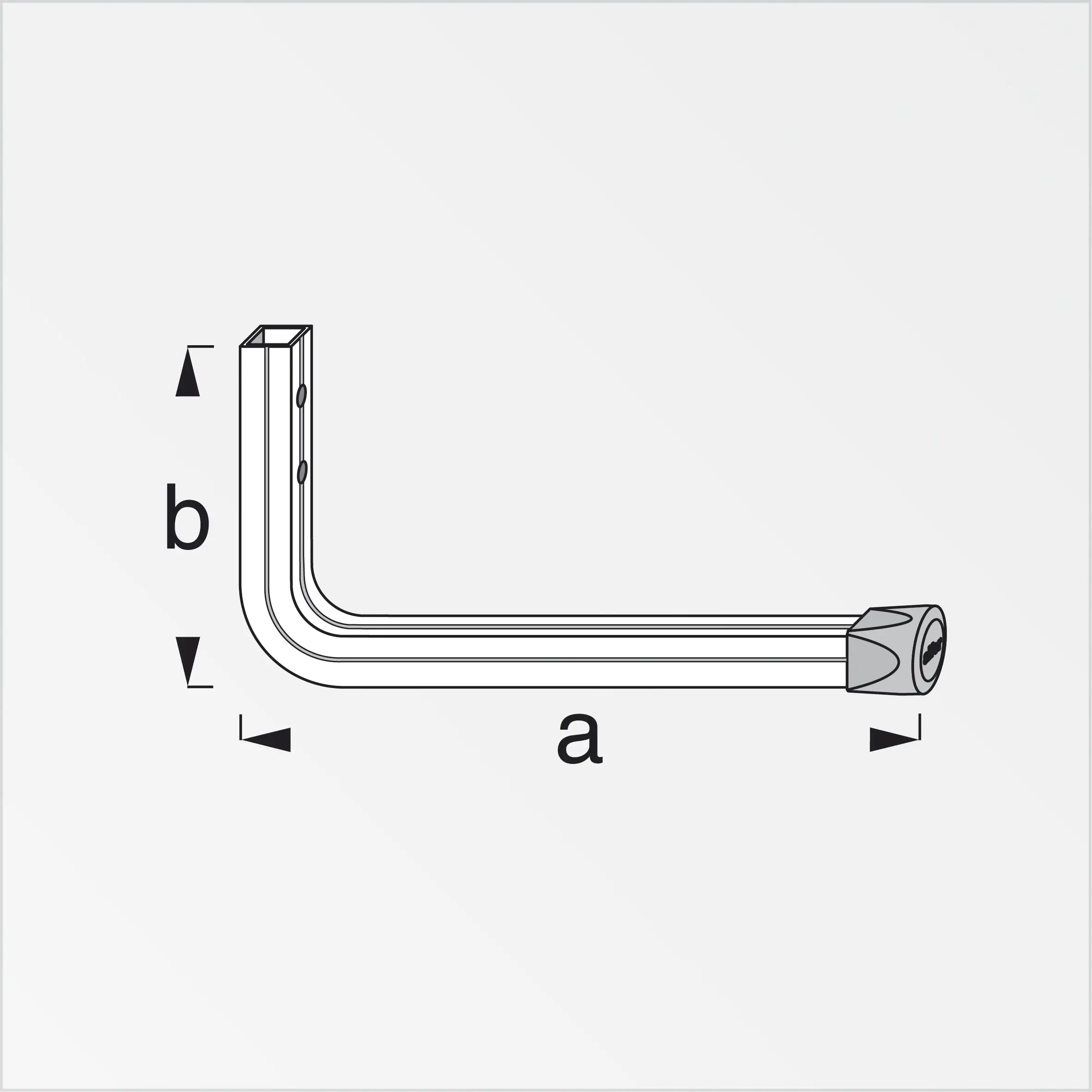 alfer Wandhaken 175 mm 175 x 80 mm Aluminium roh Kappe rot