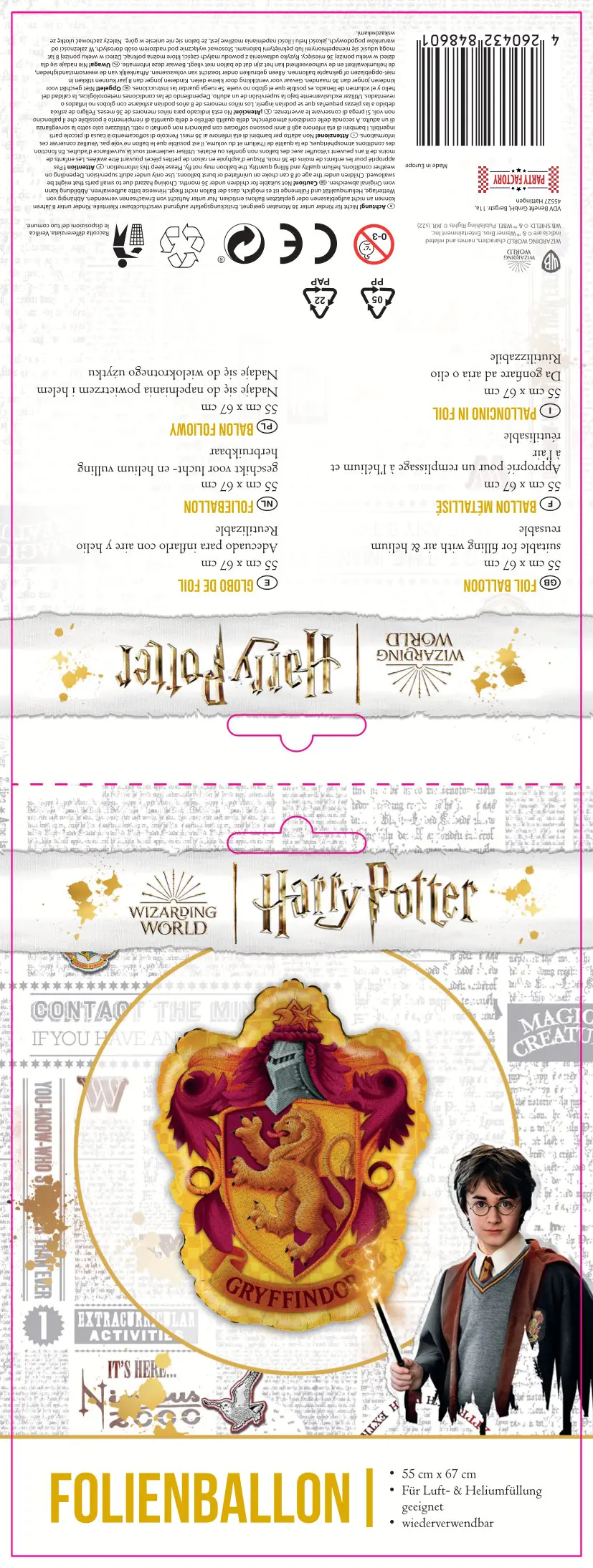 Folienballon Harry Potter Gryffindor 60 cm Folienballon Harry Potter Gryffindor 60 cm