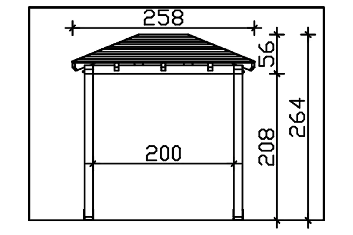 SKAN HOLZ Vordach Wismar Typ 4 258 x 126 cm, lasiert in Eiche hell