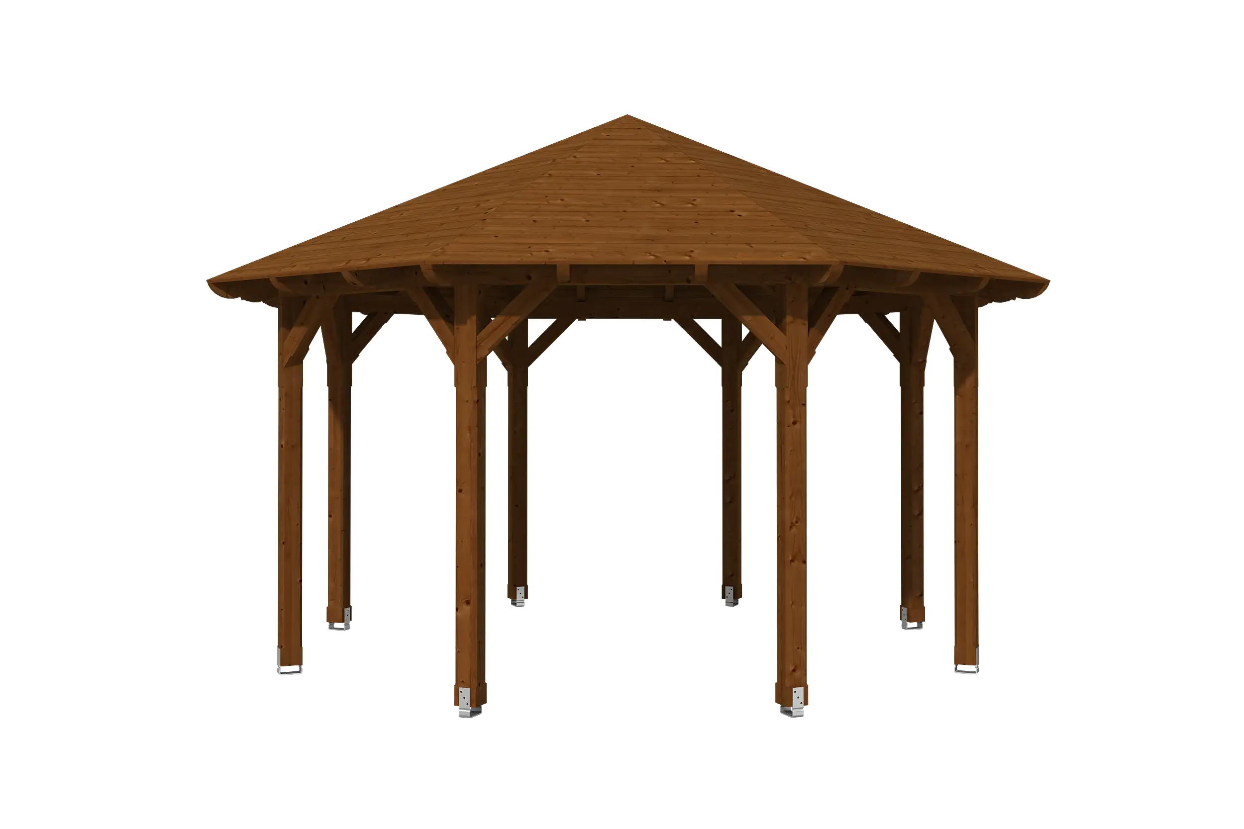 SKAN HOLZ Pavillon Lyon 2 Douglasie, lasiert in Nussbaum