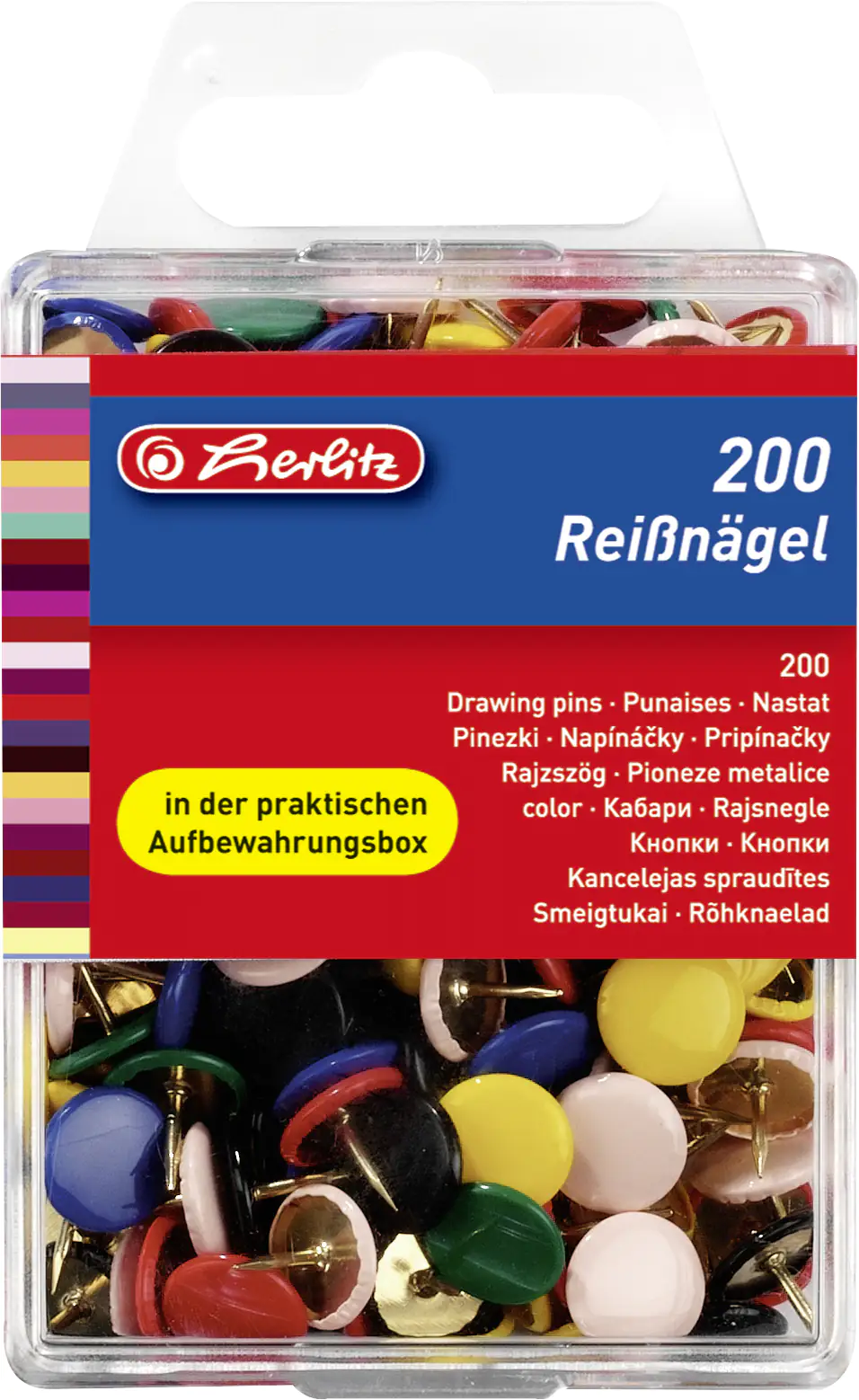 herlitz Reißnägel rund farbig 200 Stück