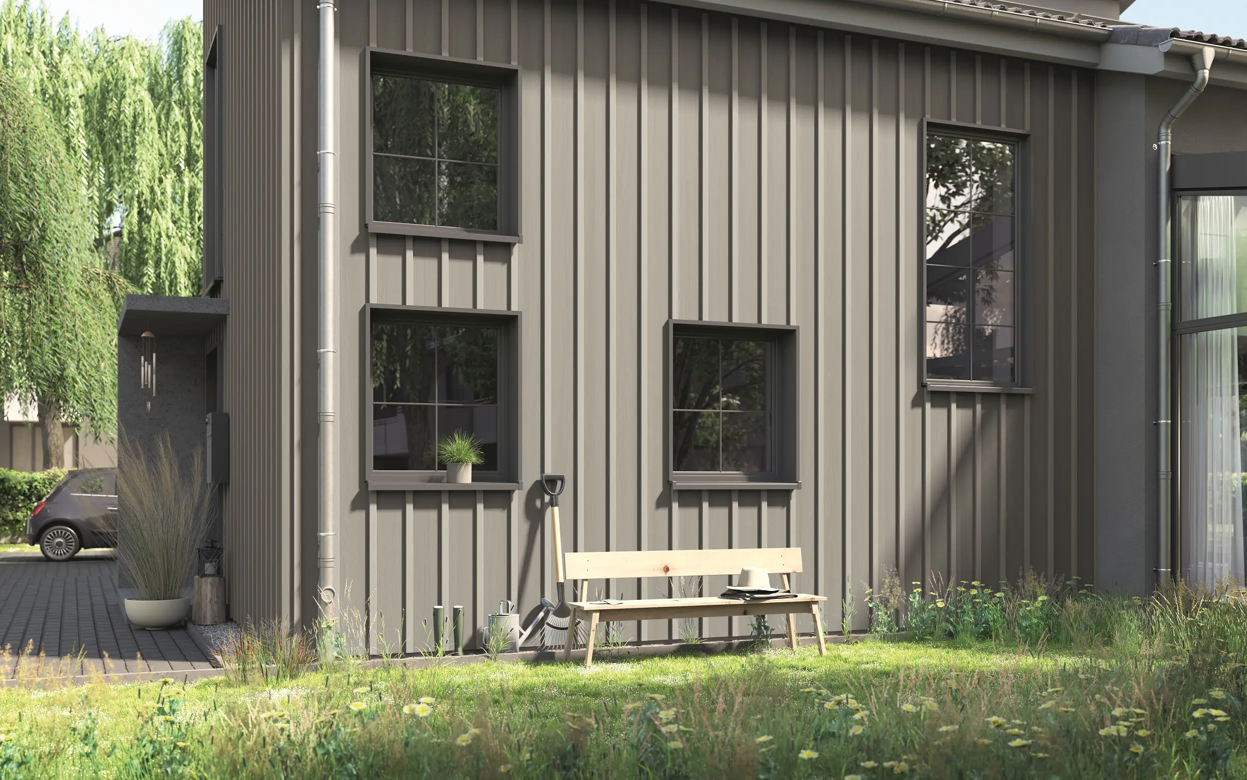 Alpina Wetterschutzfarbe deckend 0,75 L steingrau