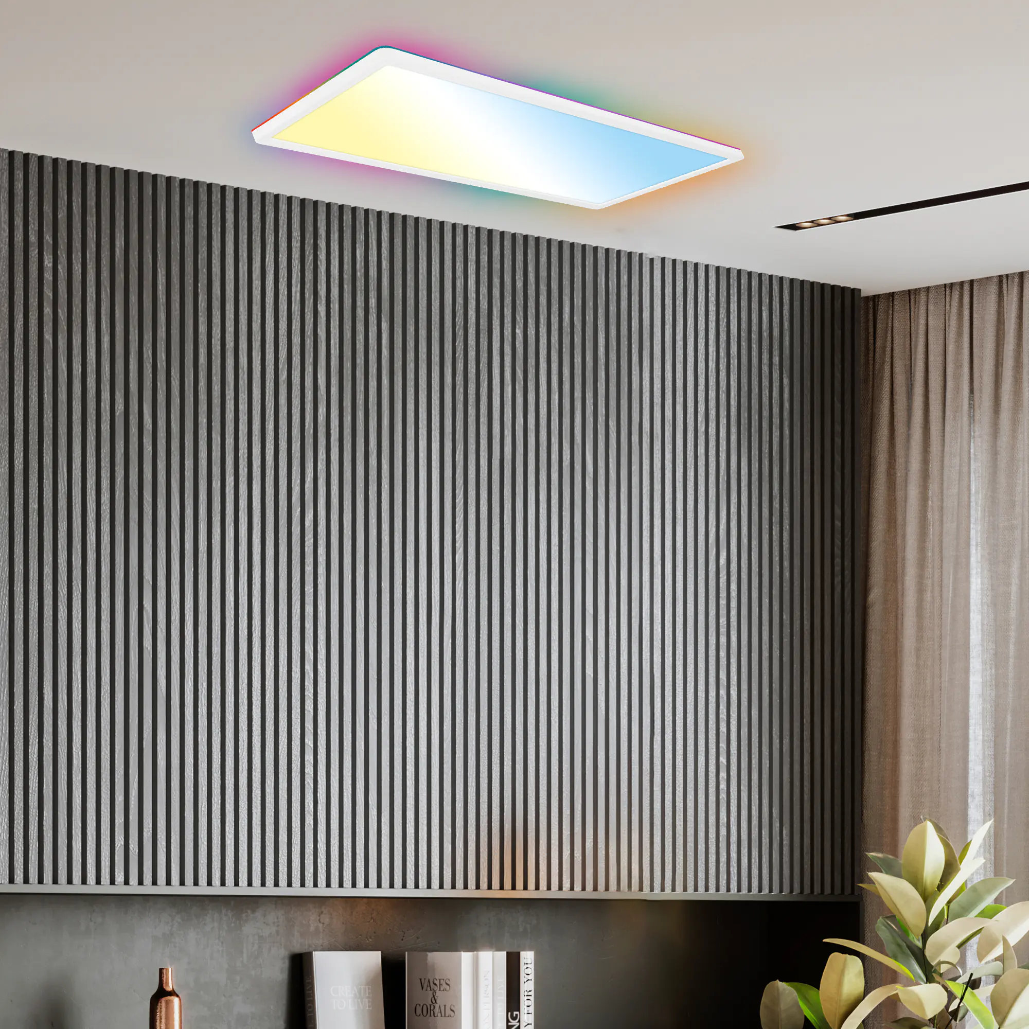 Briloner LED-Panelleuchte Slim 58 x 20 cm weiß RGB dimmbar