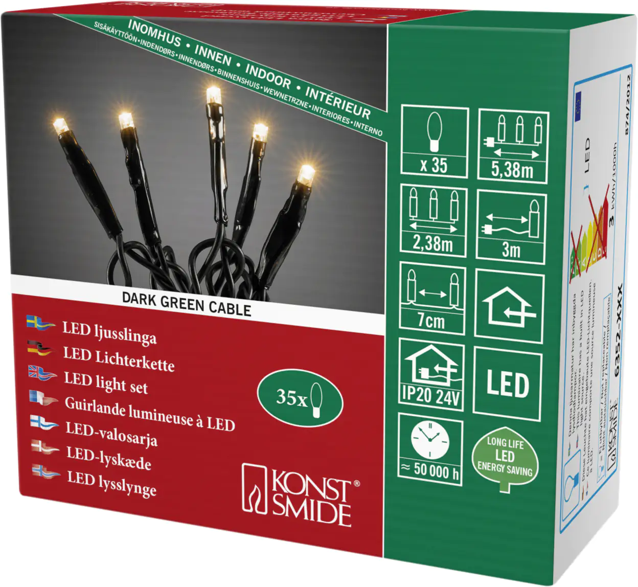 Konstsmide LED Microlichterkette 35 LED, bernstein