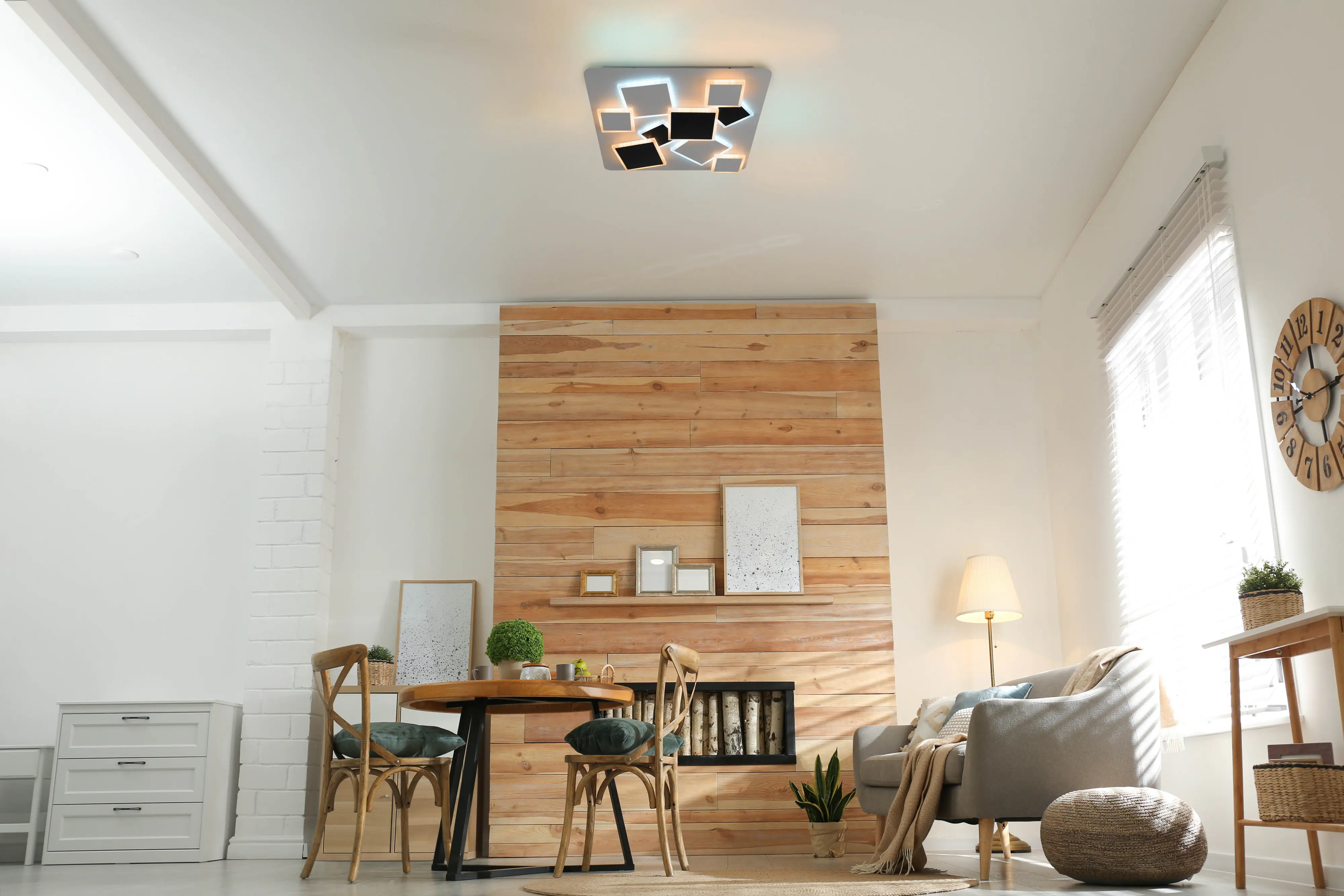 Light & More LED Deckenlampe Square 30W schwarz warmweiß-kaltweiß