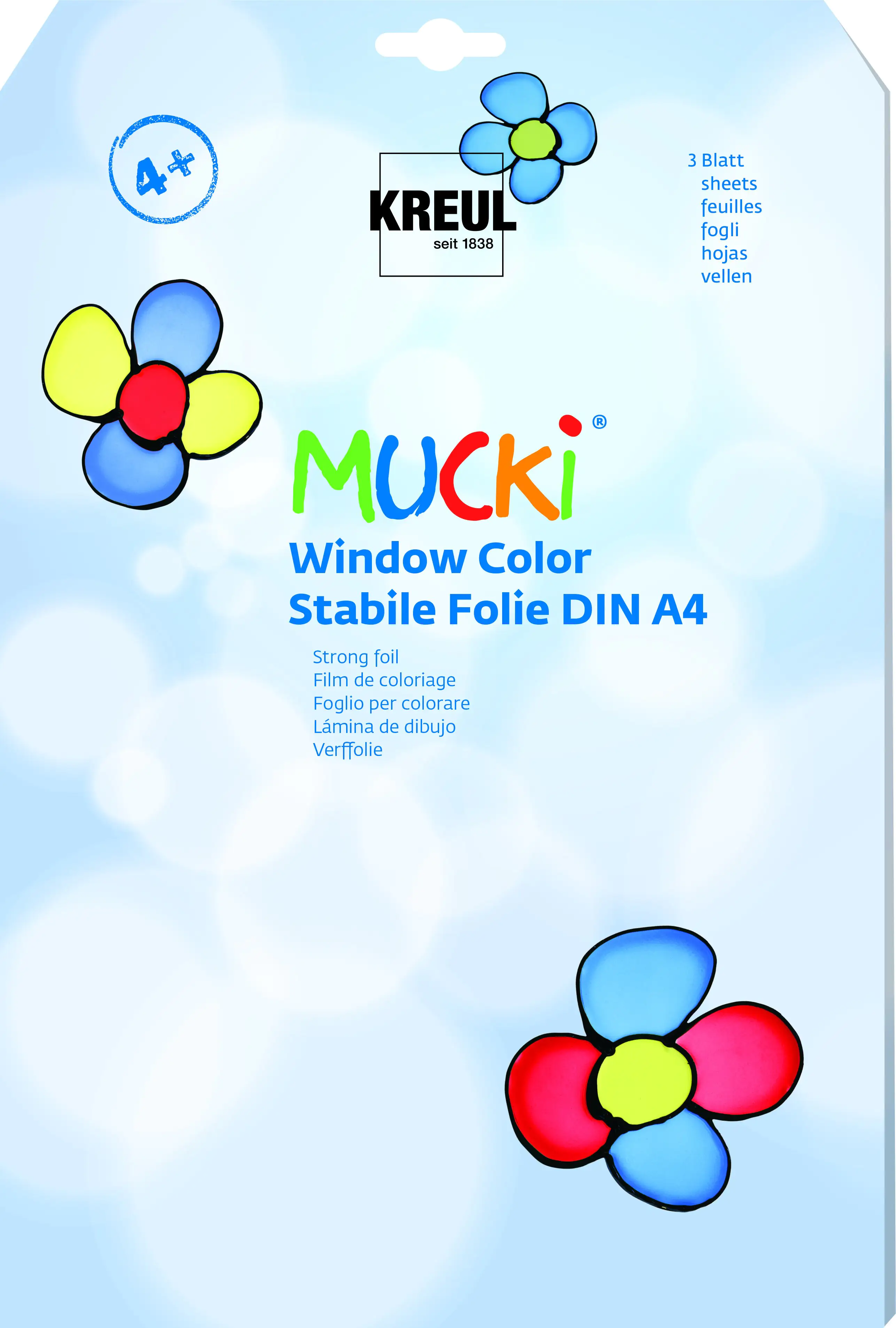 MUCKI Window Color Stabile Folie, Fenster Folie zum Bemalen mit