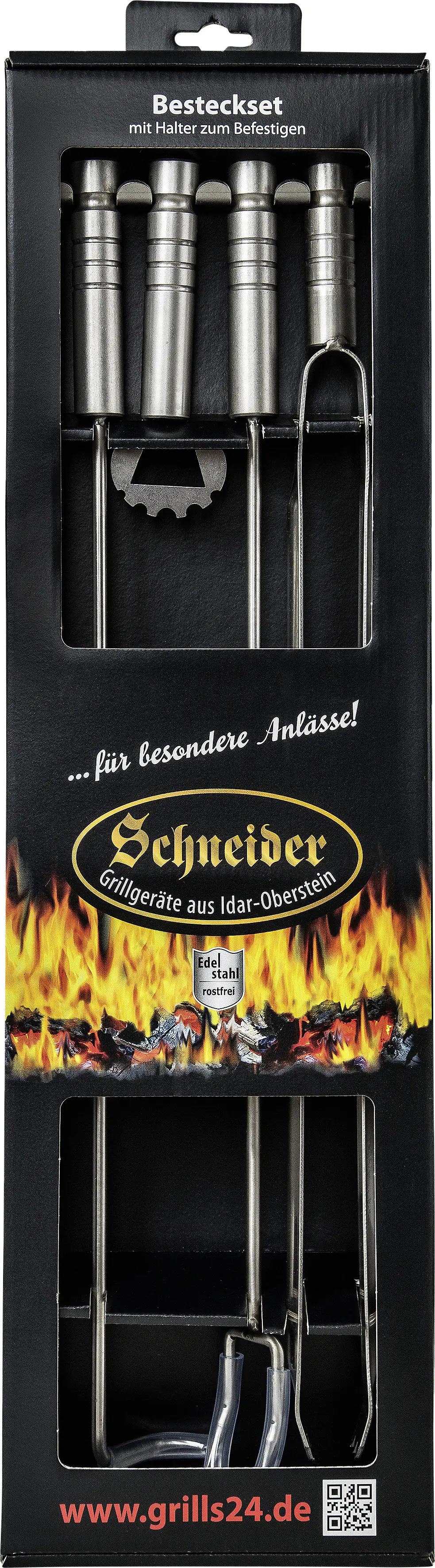 Schneider Edelstahl-Grillbesteckset Edelstahl