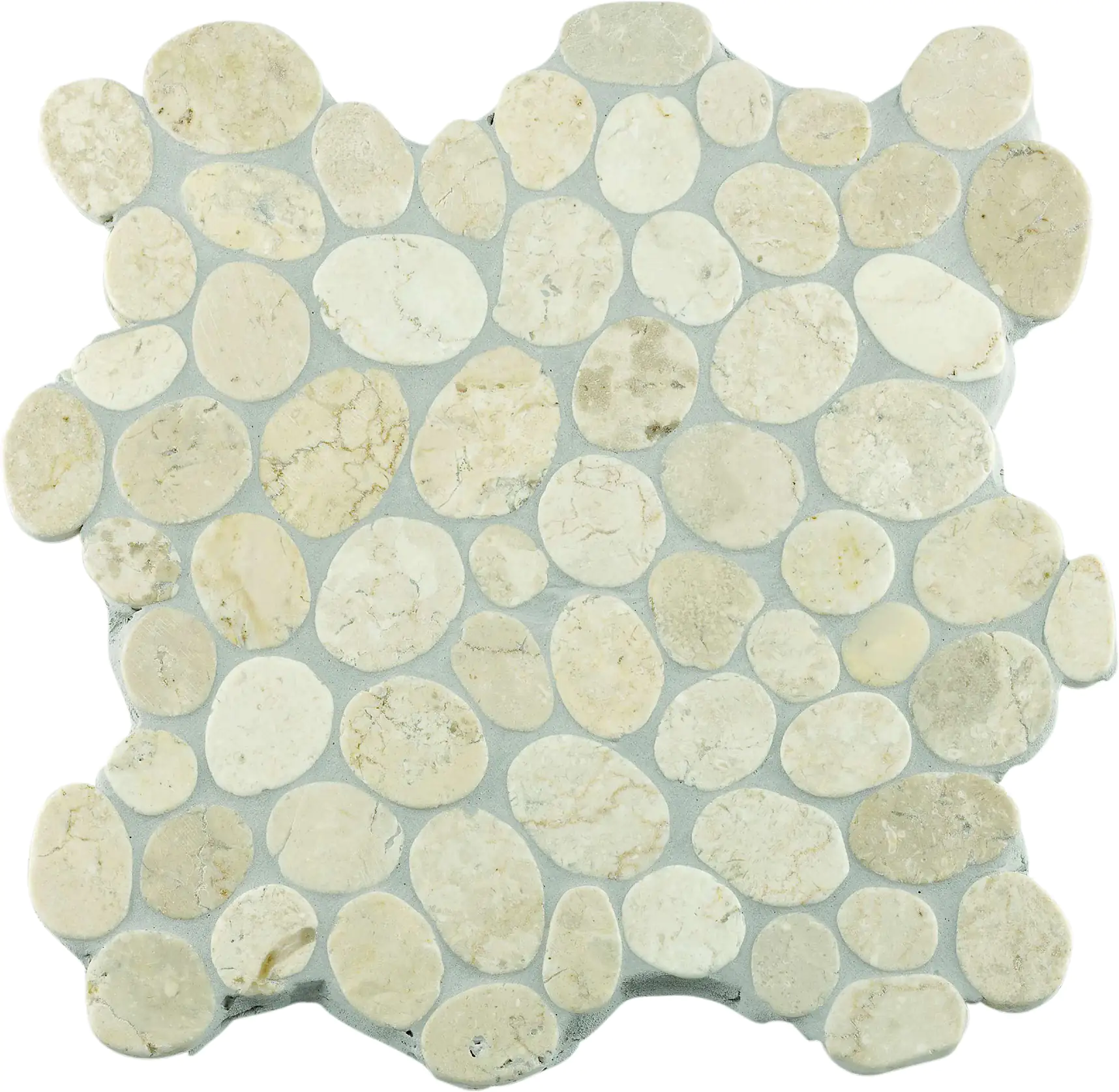 Mosaikfliese Marmor Kiesel 30 x 30 cm cremeweiß Mosaikfliese Marmor Kiesel 30 x 30 cm cremeweiß