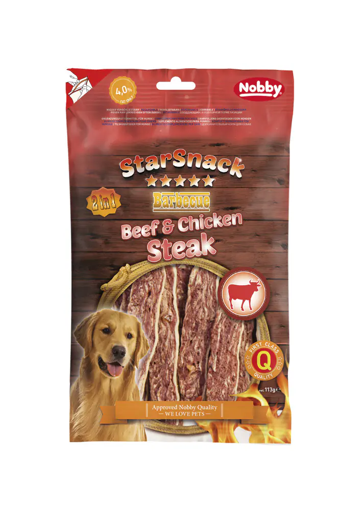 Nobby StarSnack Barbecue Beef & Chicken Steak 113 g
