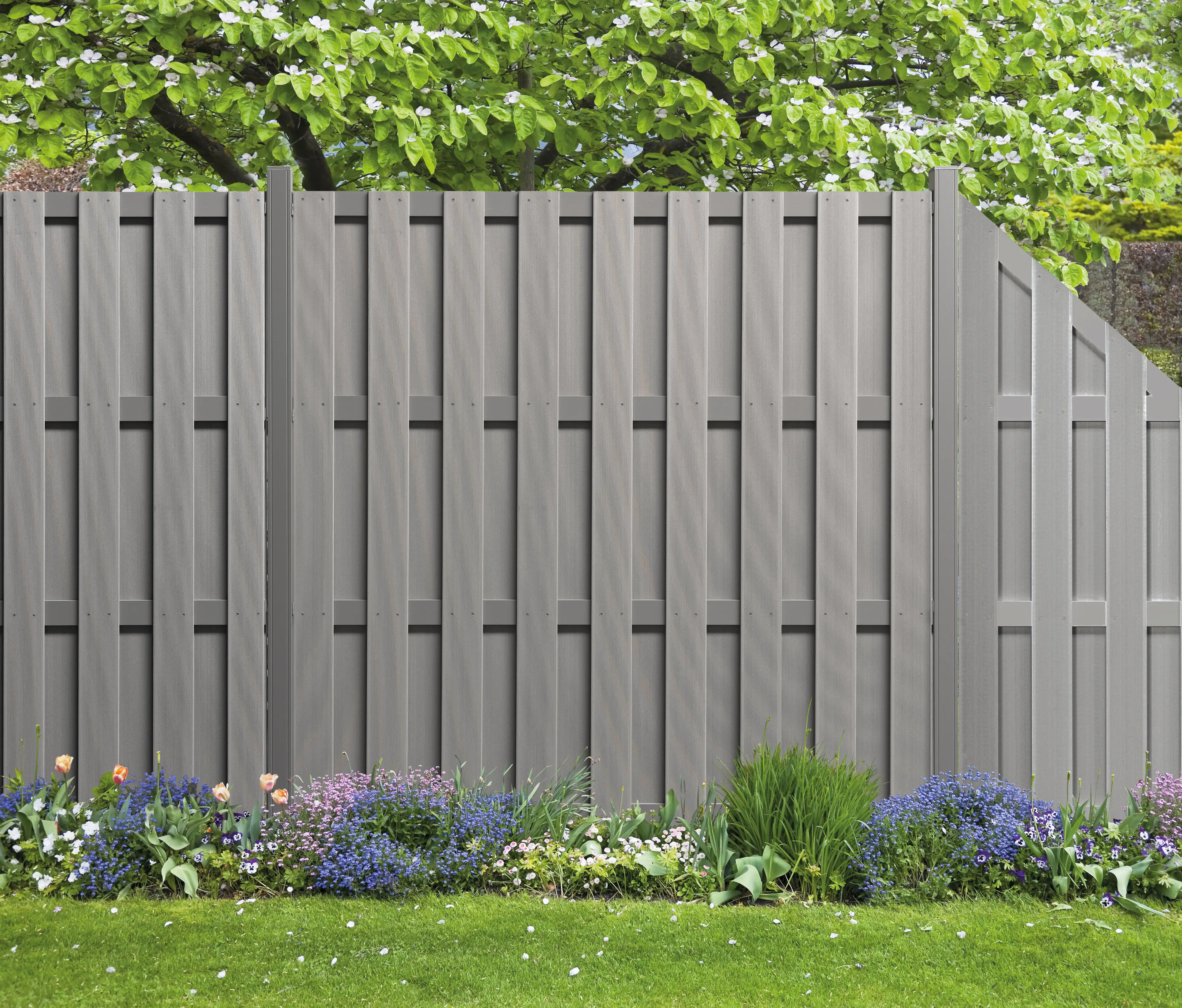 elephant WPC-Sichtschutzzaun Color Line Schmalelement grau 90 x 180 cm