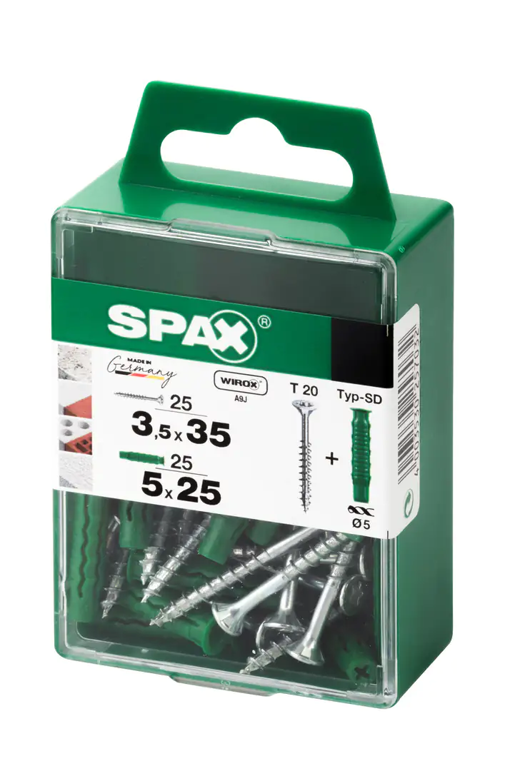 Spax Universalschrauben + Dübel 3.5 x 35 mm TX 20 25 Schrauben + 25 Dübel