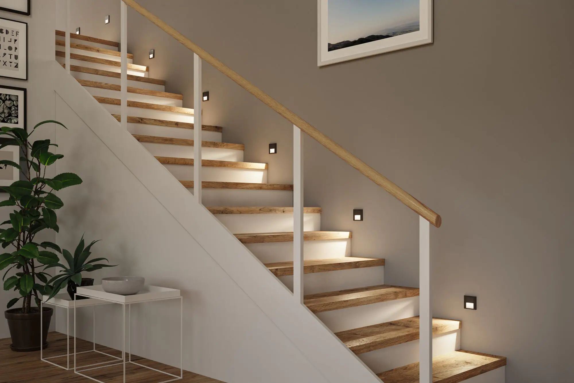 Paulmann LED Wand-Einbauleuchte Tsaro 1W Bewegunsmelder schwarz matt