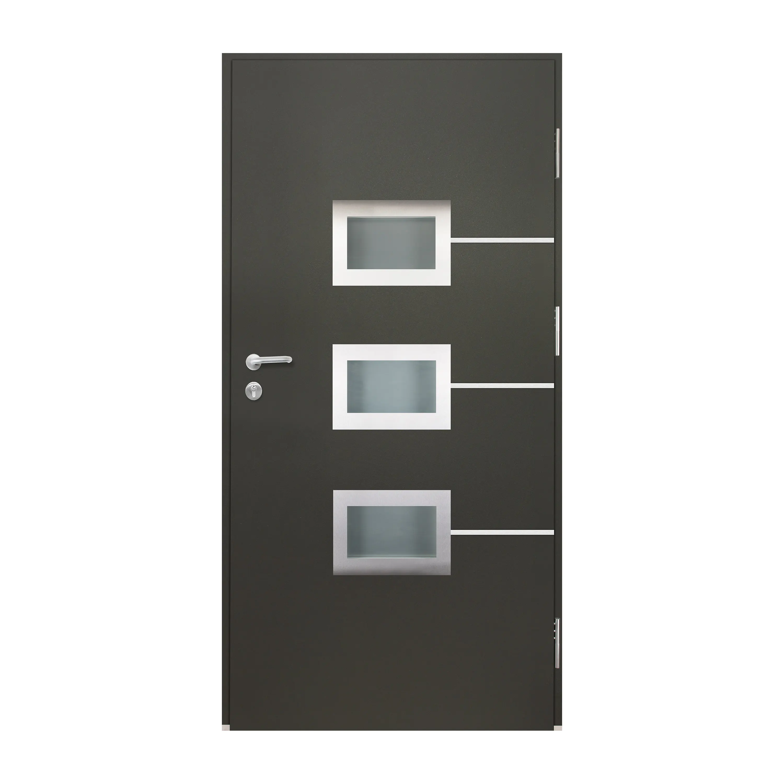 Splendoor Haustür Passivedoor Premium B03 Aluminium/Stahl anthrazit DIN rechts 98 x 208 cm mit Fingerscan