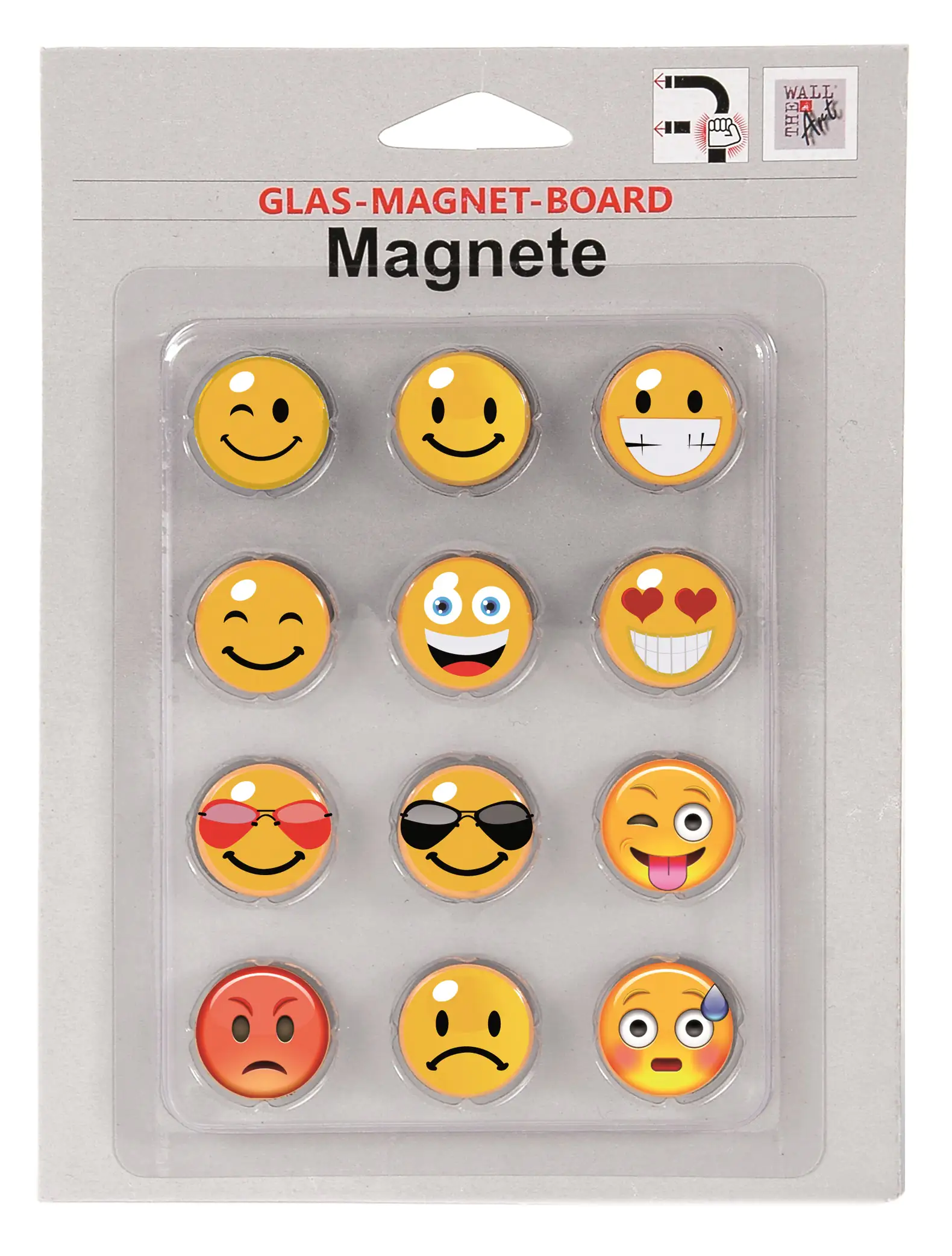 4251050530160 Magnetset 12-teilig - Smilie für Glas-Magnet-Board