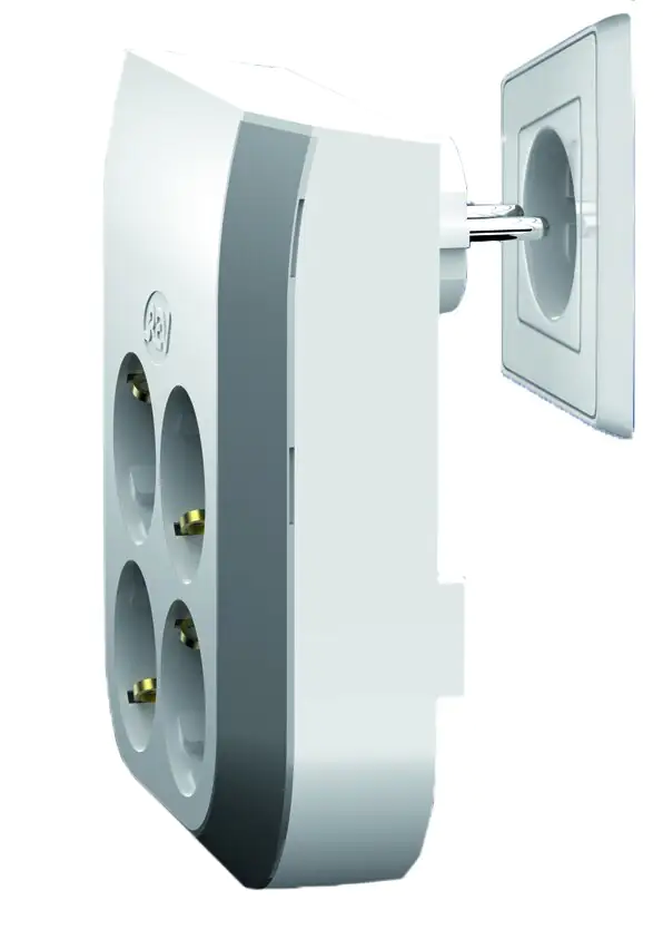 REV Multi-Power Steckdosenerweiterung 4-fach weiß, mit Abstandshalter