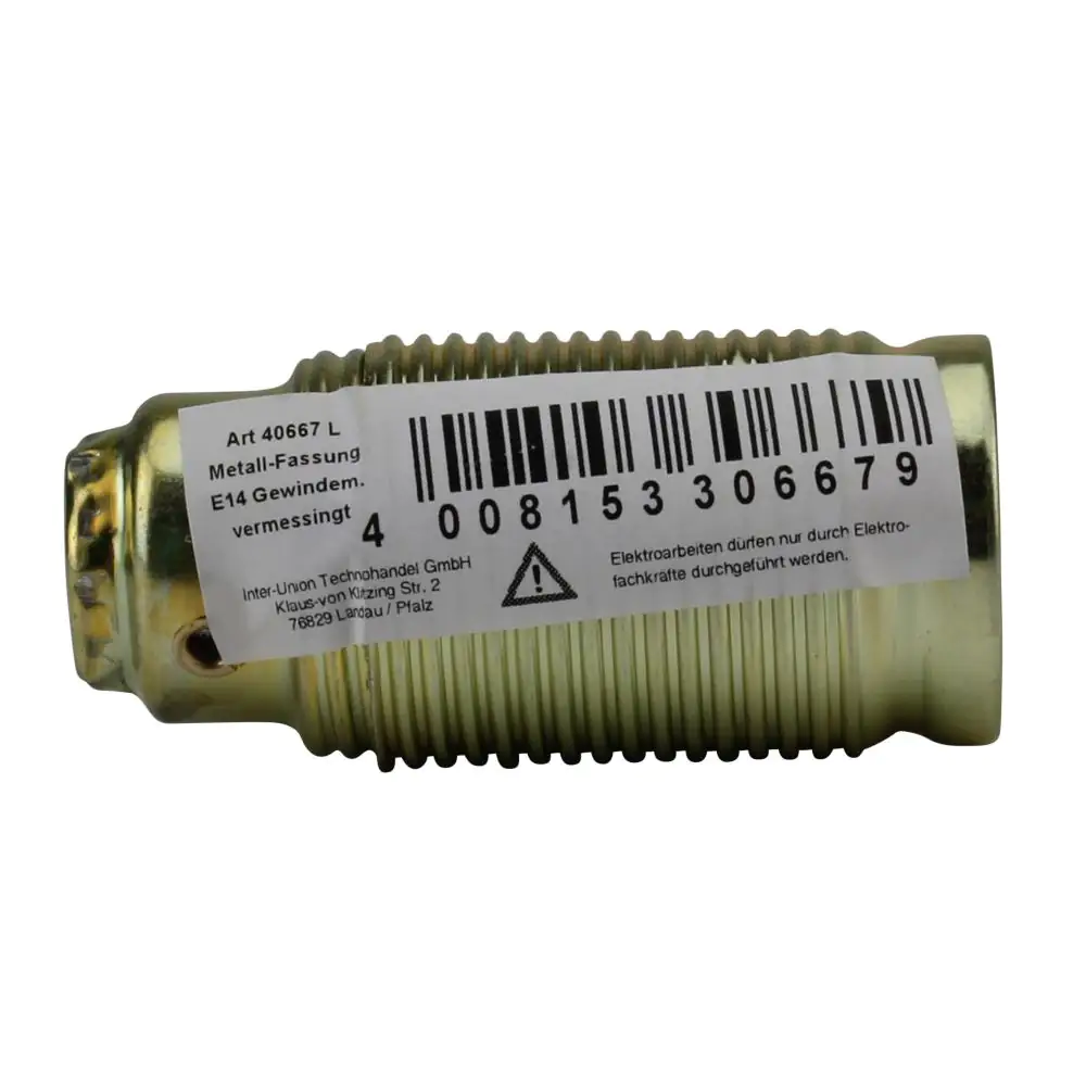Lampen-Fassung Außengewindemantel E 14, messing