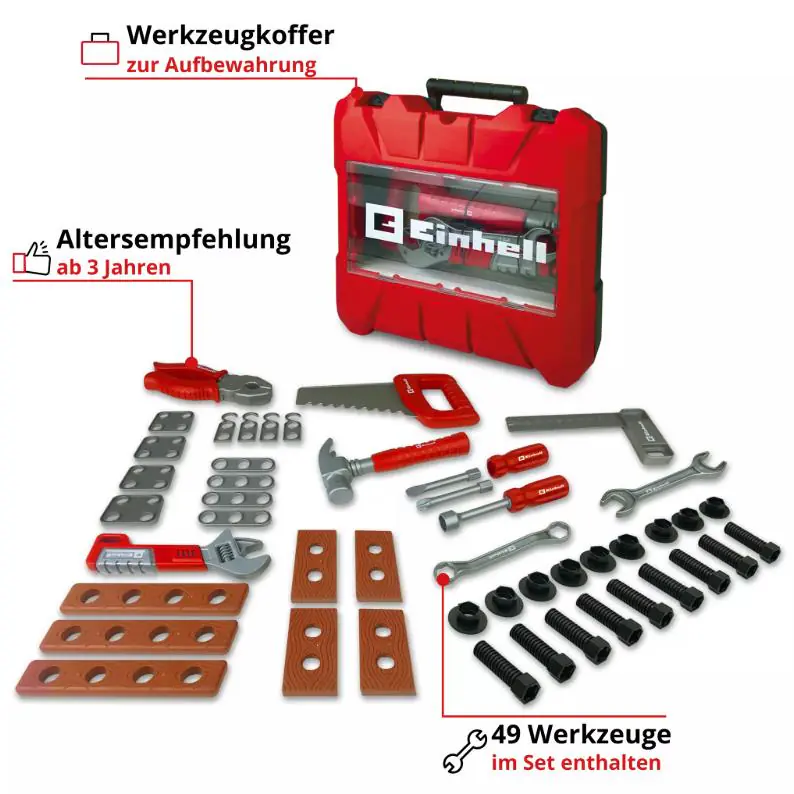 Einhell Kids Kinder-Werkzeugkoffer 50-teilig