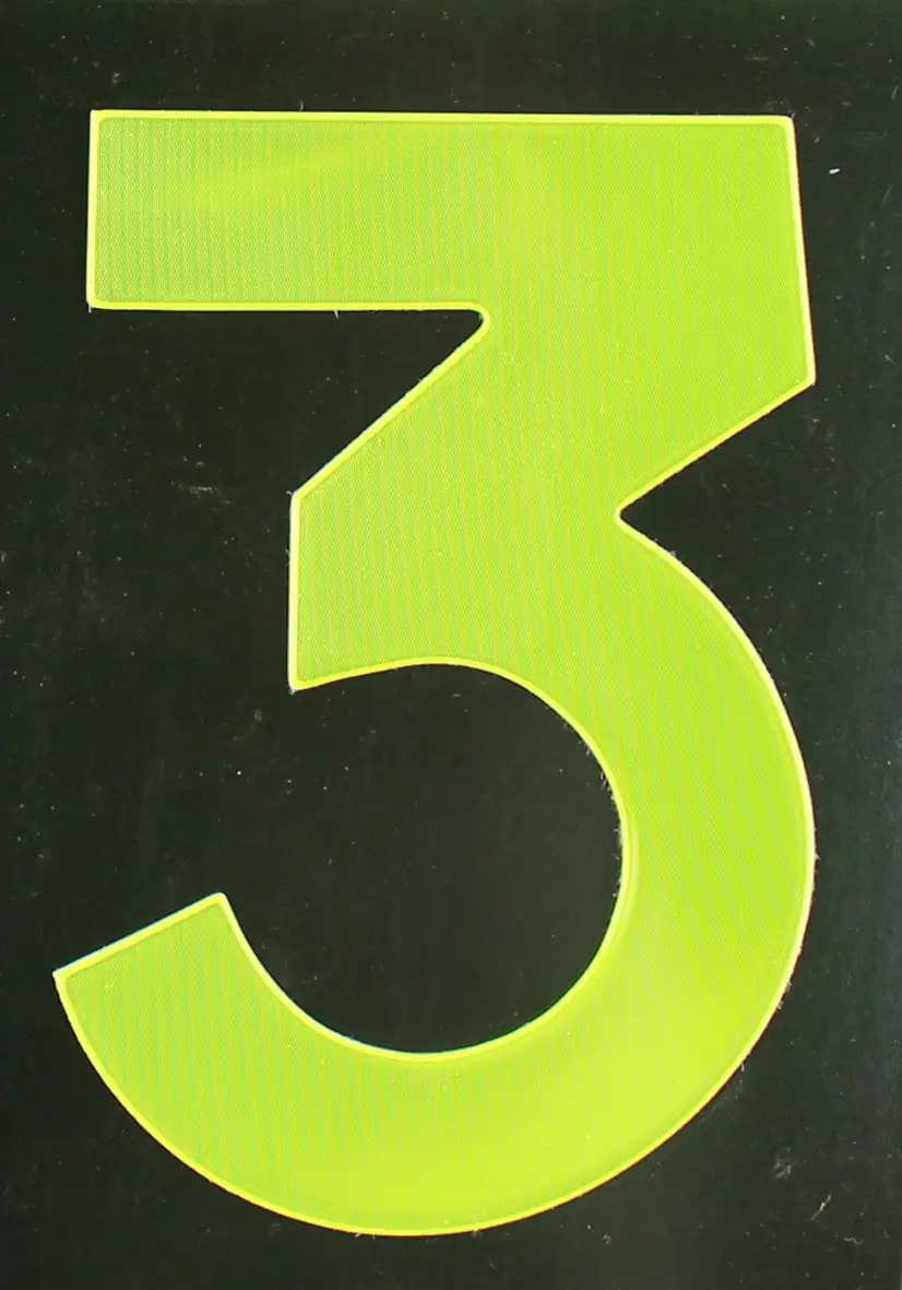 Conacord Reflektierende Klebezahl 3 gelb 80 mm "3"