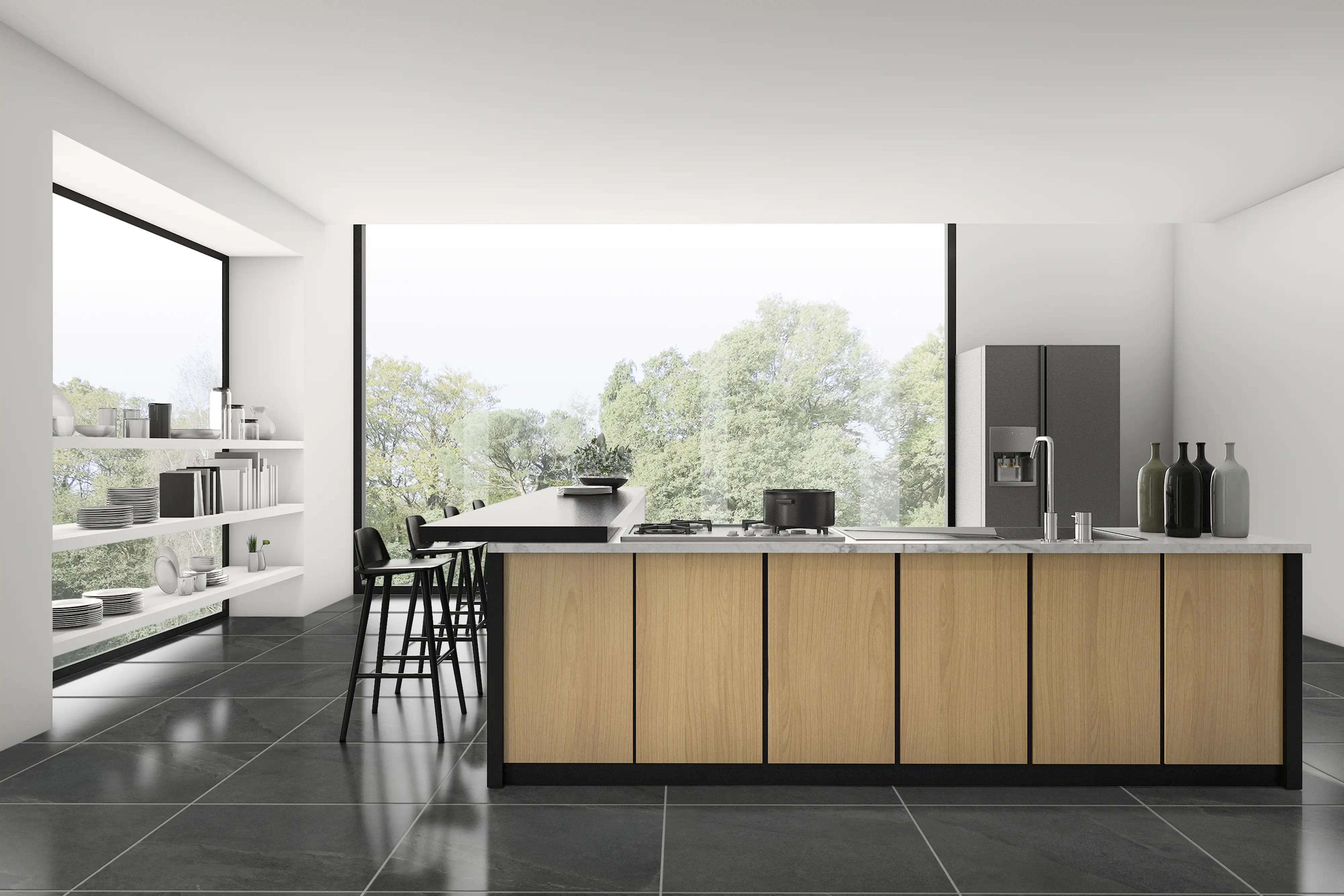 Terrassenplatte Feinsteinzeug Concept 60 x 60 x 2 cm antrazit