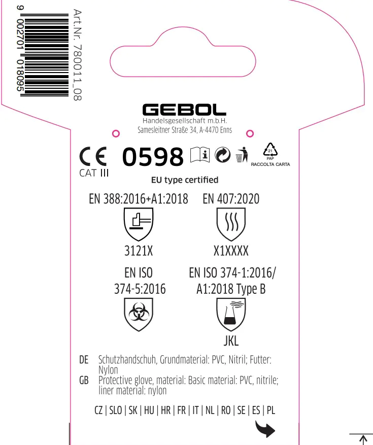 Gebol Handschuh Hydro  