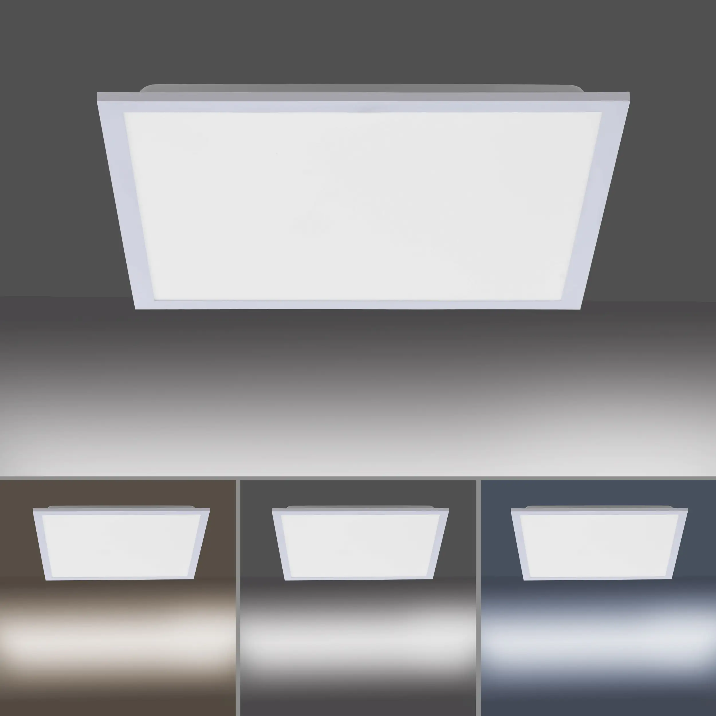 4043689964597_2 JustLight LED Deckenleuchte Flat silber 45,5 x 45,5 cm dimmbar
