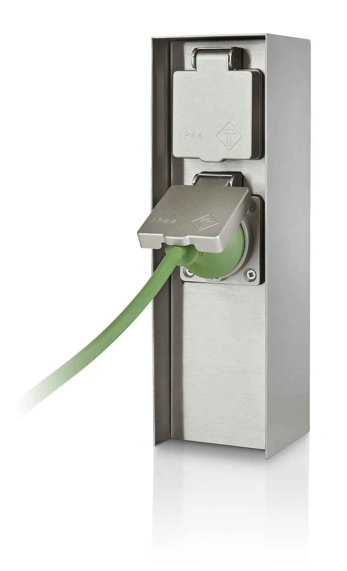 Philips Garten Doppelsteckdose Edelstahl IP44