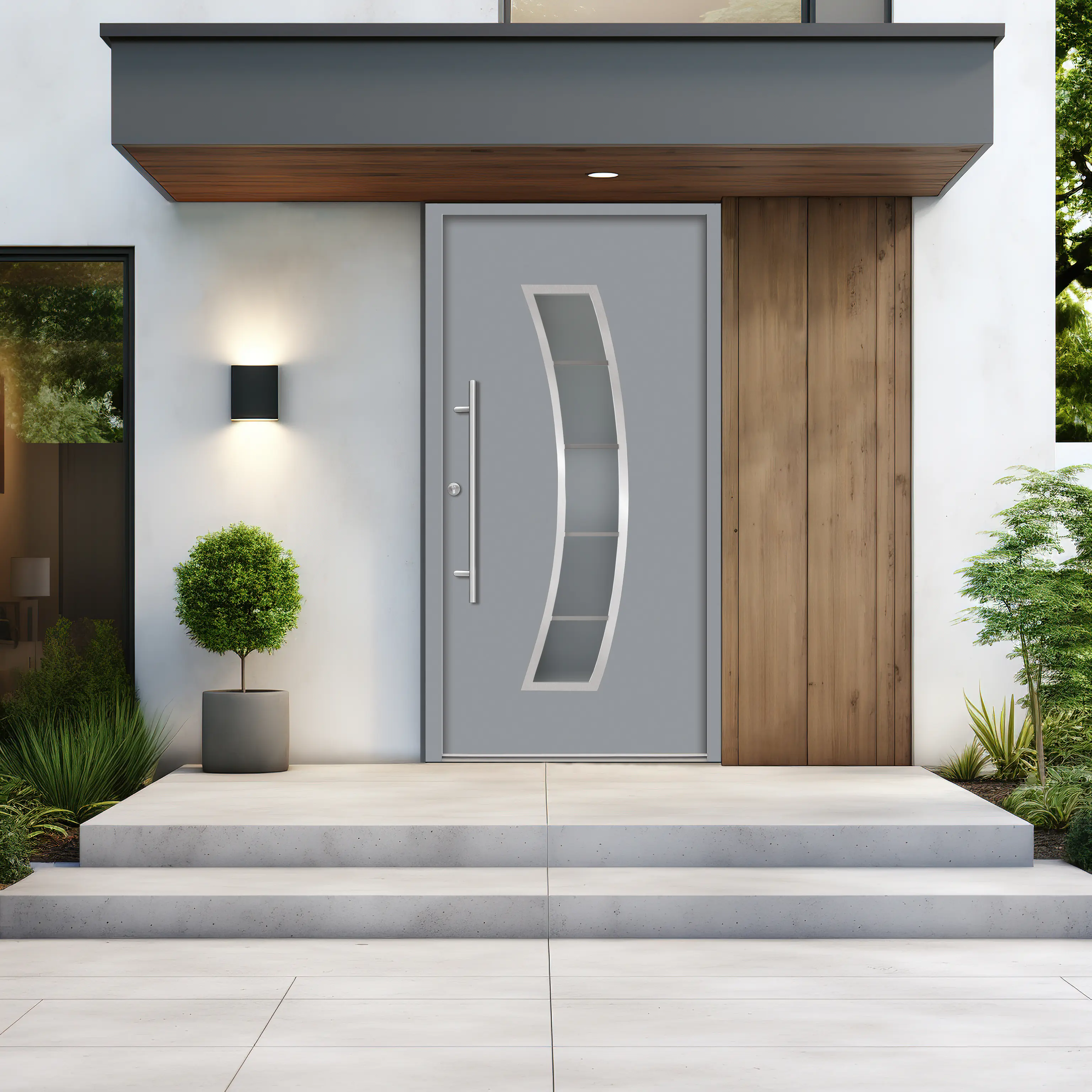 Splendoor Haustür Passivedoor Premium P14 Grau DIN Links 110 x 210 cm