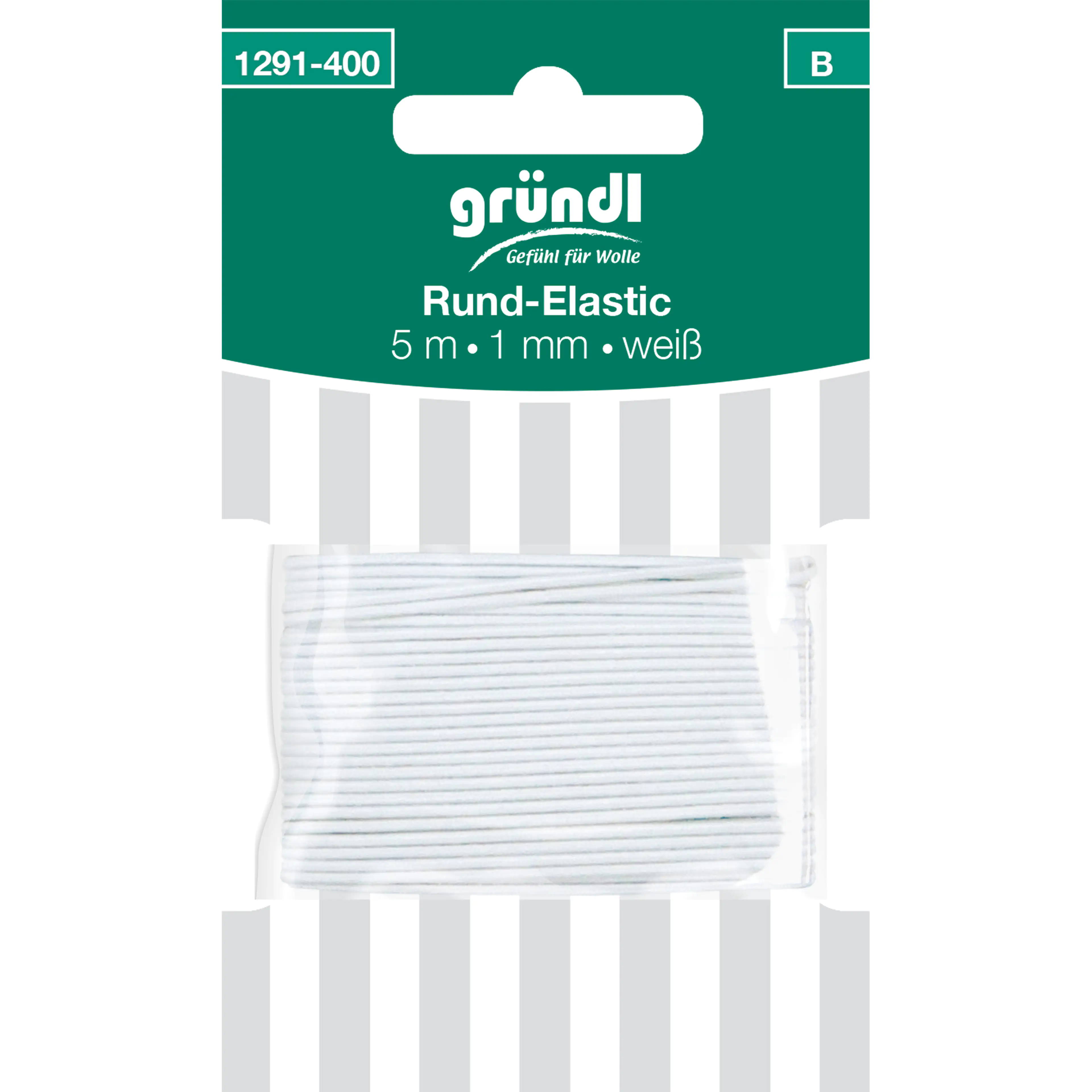 Gründl Rund-Elastic weiß 1 mm x 5 m