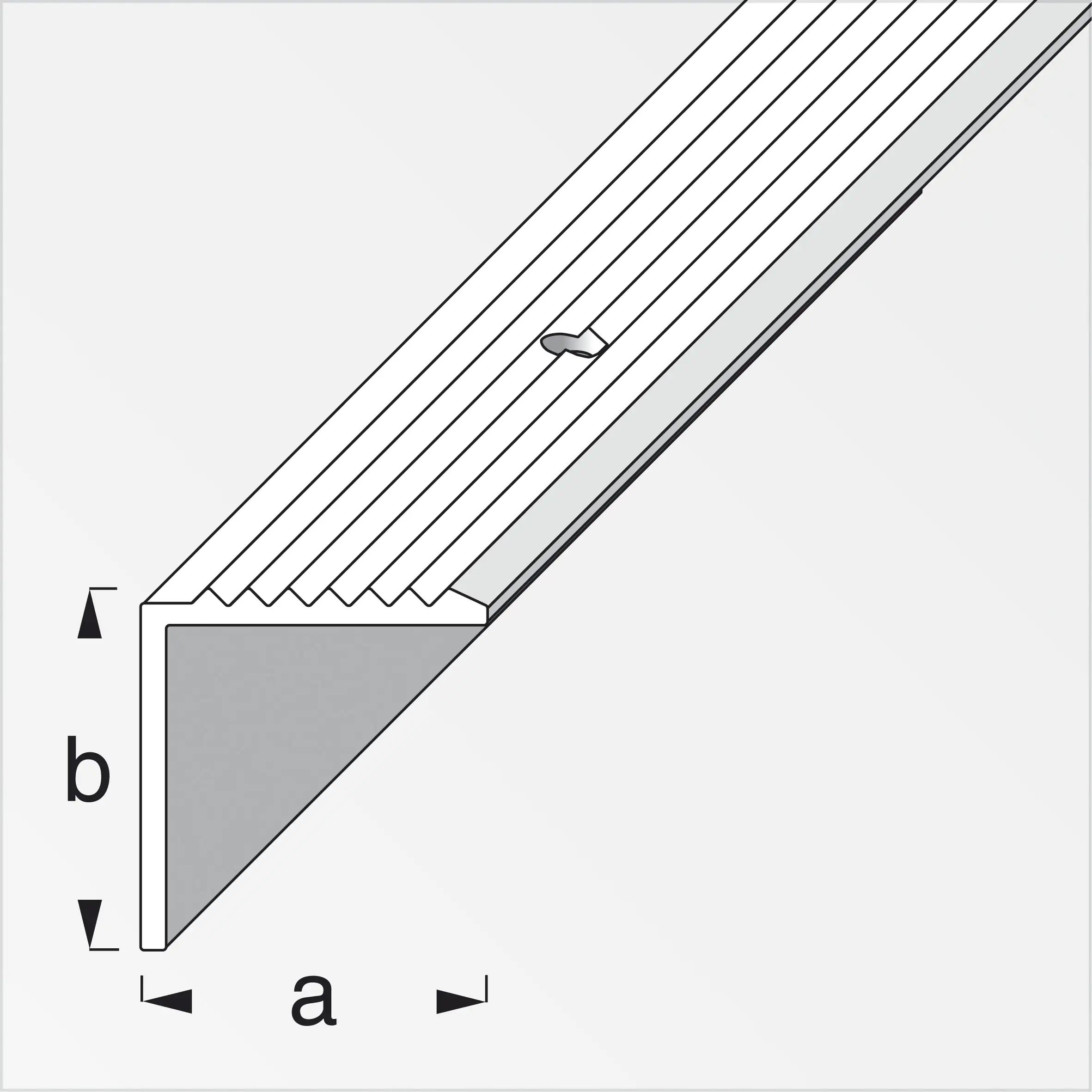 alfer Treppenprofil 2 m, 19 x 20 mm Aluminium eloxiert silber alfer Treppenprofil 2 m, 19 x 20 mm Aluminium eloxiert silber