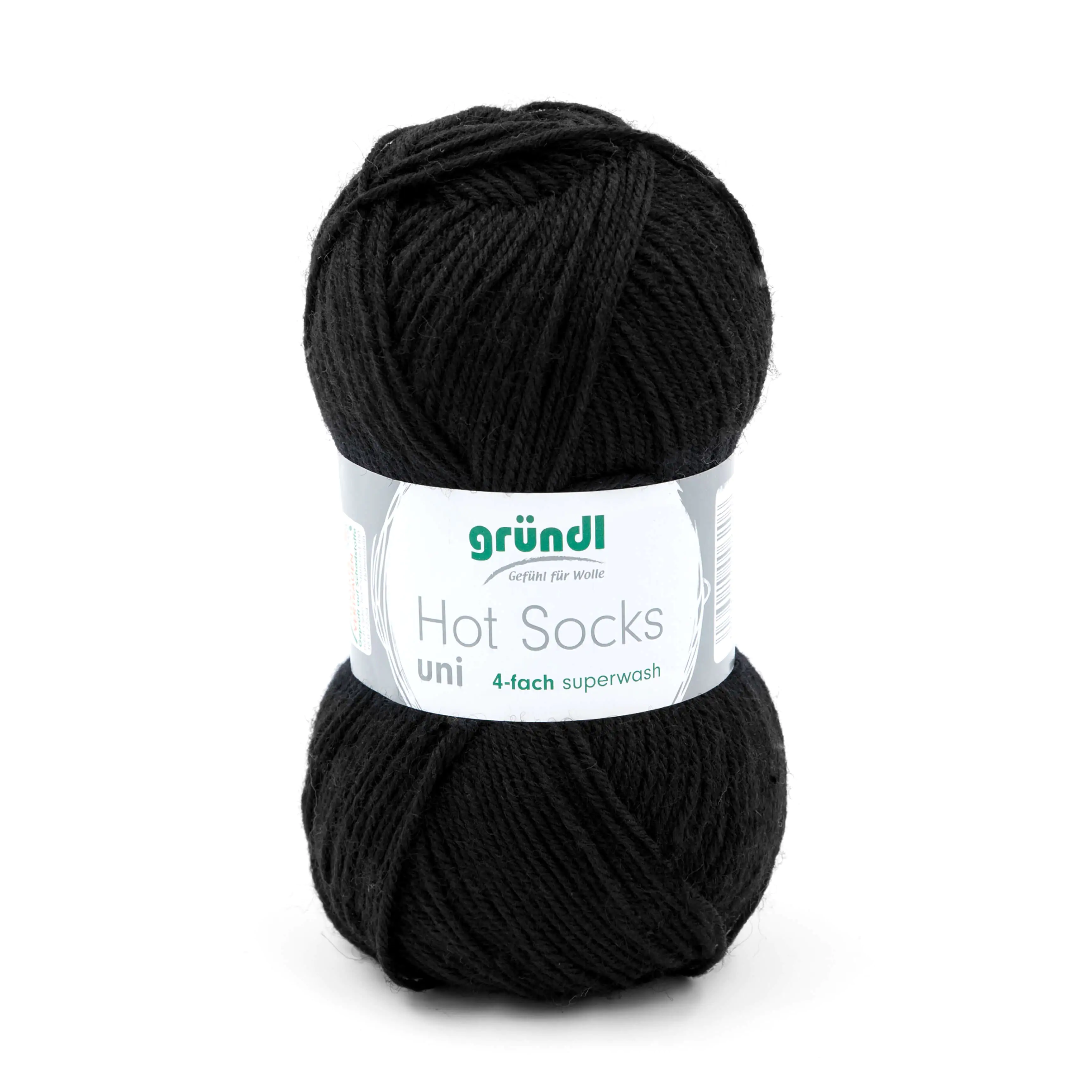 Gründl Wolle Hot Socks uni 50 g schwarz 
