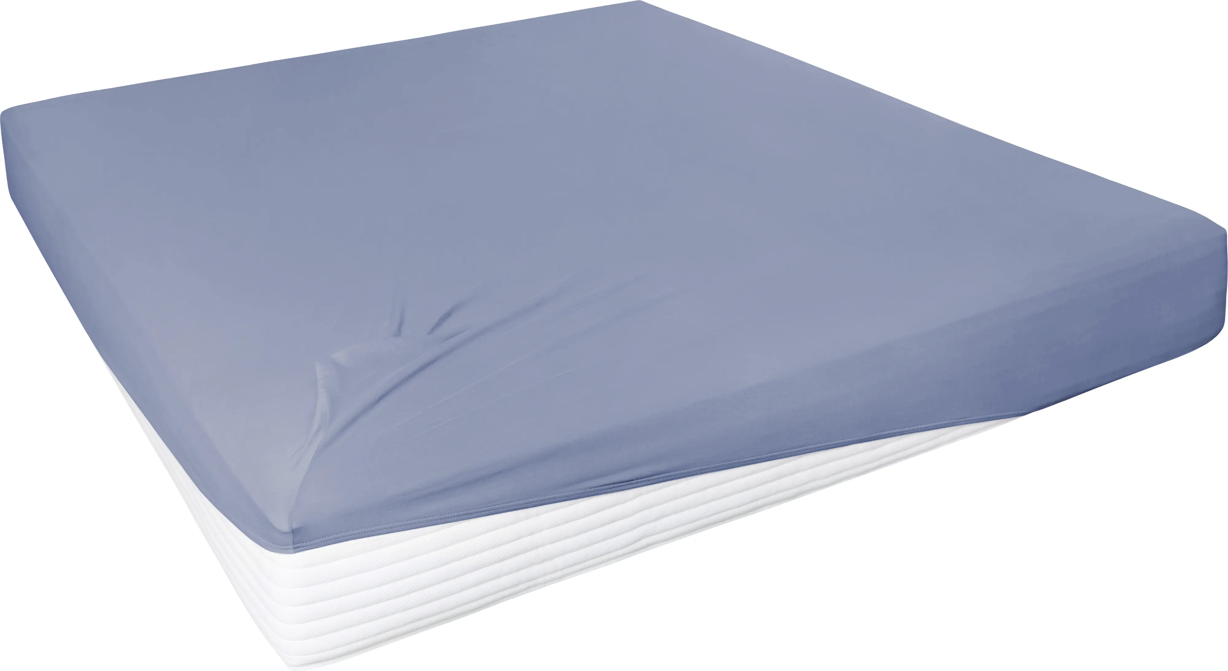 Mako Feinjersey Spannbettlaken 100 x 200 cm blau